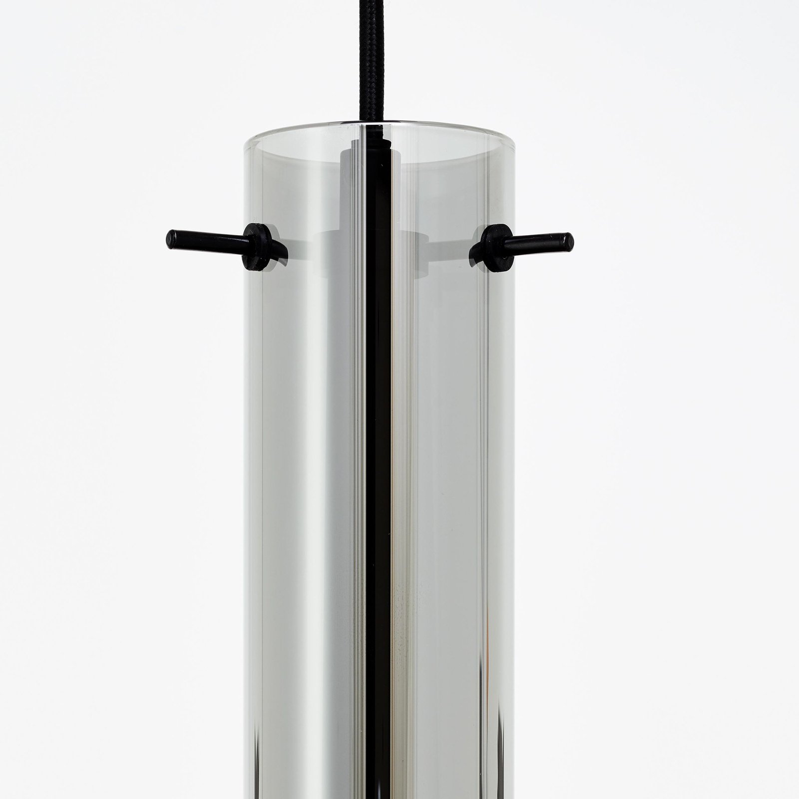Висяща лампа Glasini, Ø 14,5 cm, опушено сиво, стъкло