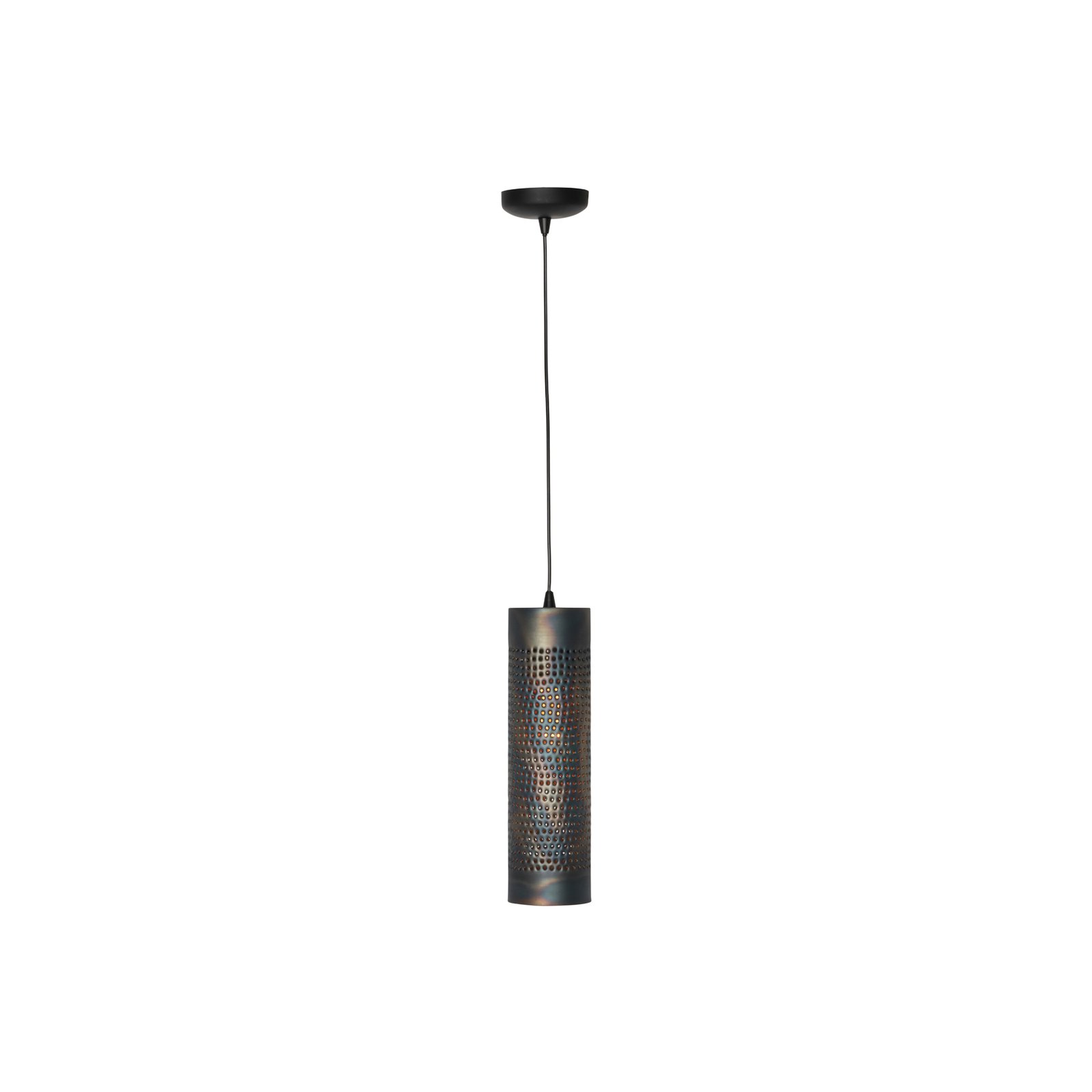 Lampă suspendată Forato, Ø 12 cm, maro, metal