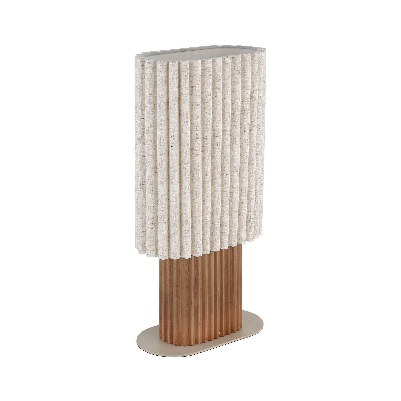 Tischleuchte Jannie, natur/braun/sand, Leinen, 45 cm, E27