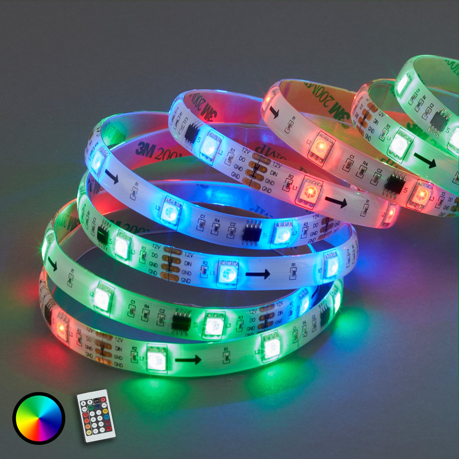 Med 164 lysfunksjoner - 500 cm RGB LED-stripe Mo