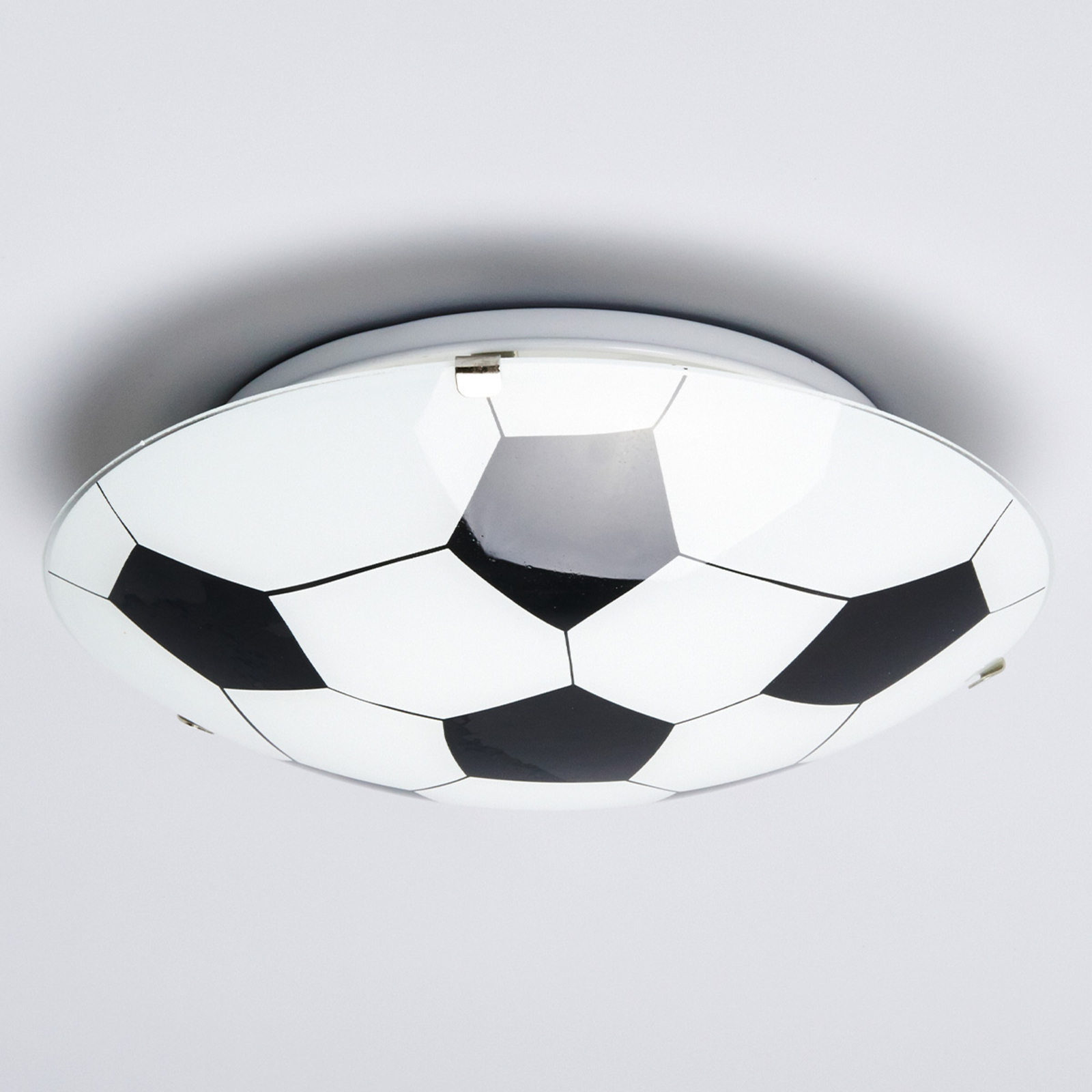 Czarno-biała lampa sufitowa Fußball