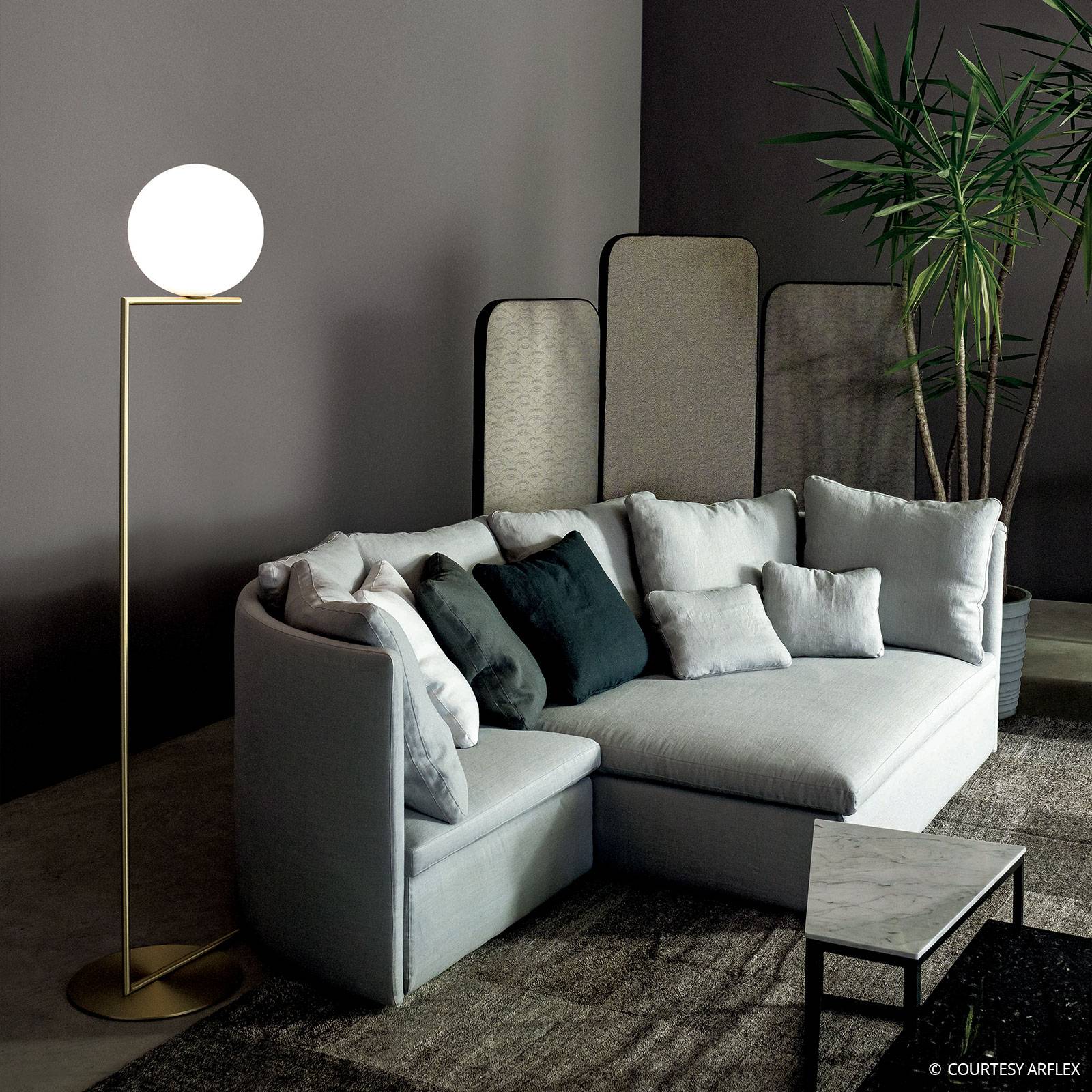 Lampa stojąca FLOS IC F2 szczotkowany mosiądz