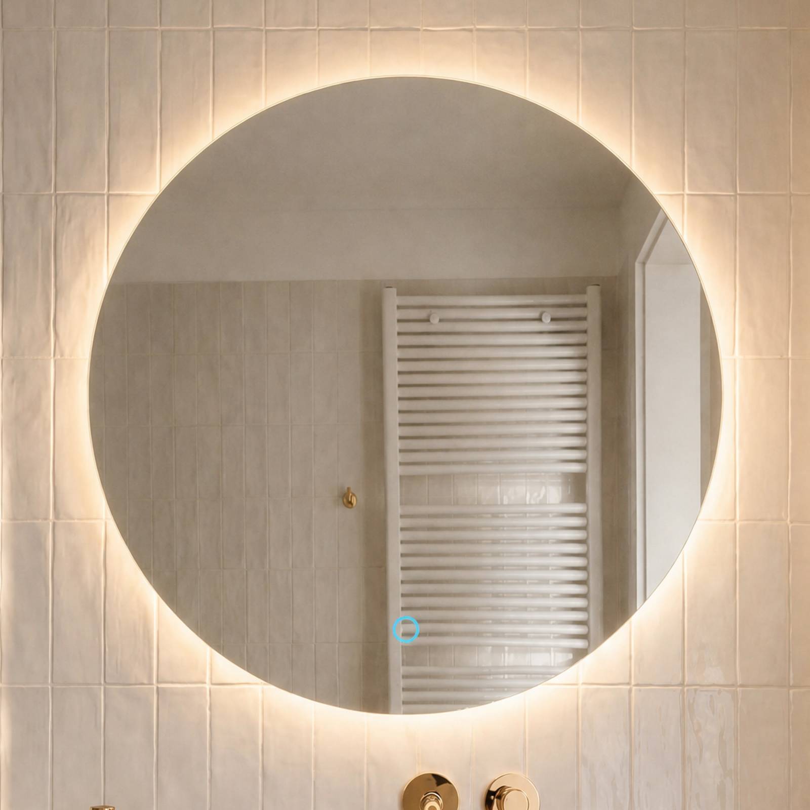 Lucande LED-Spiegel Celestiel, rund, beheizbar, CCT, Ø 60 cm