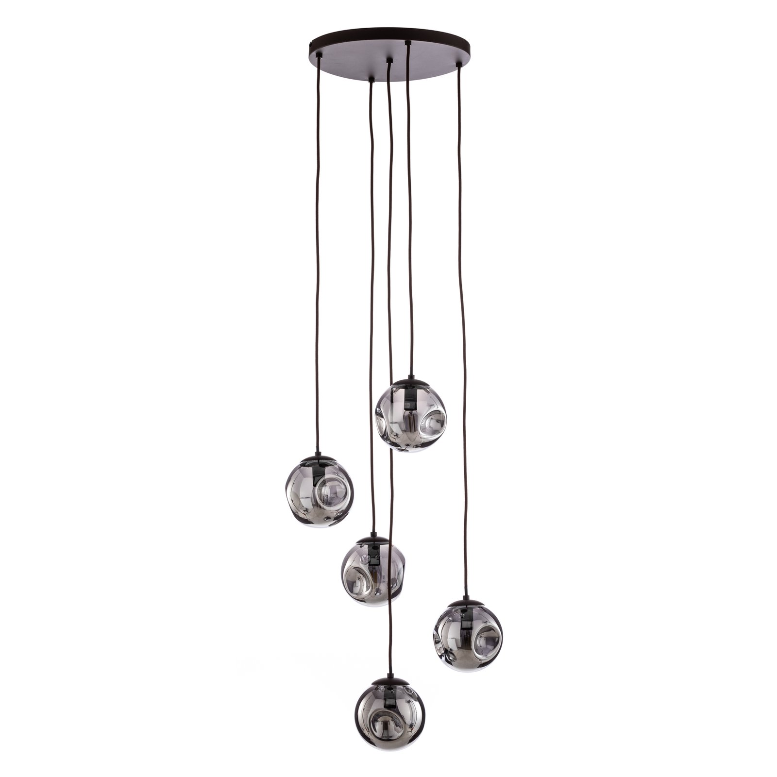 Valentina 5 Round Pendant Smoked Grey/Brown - Lindby