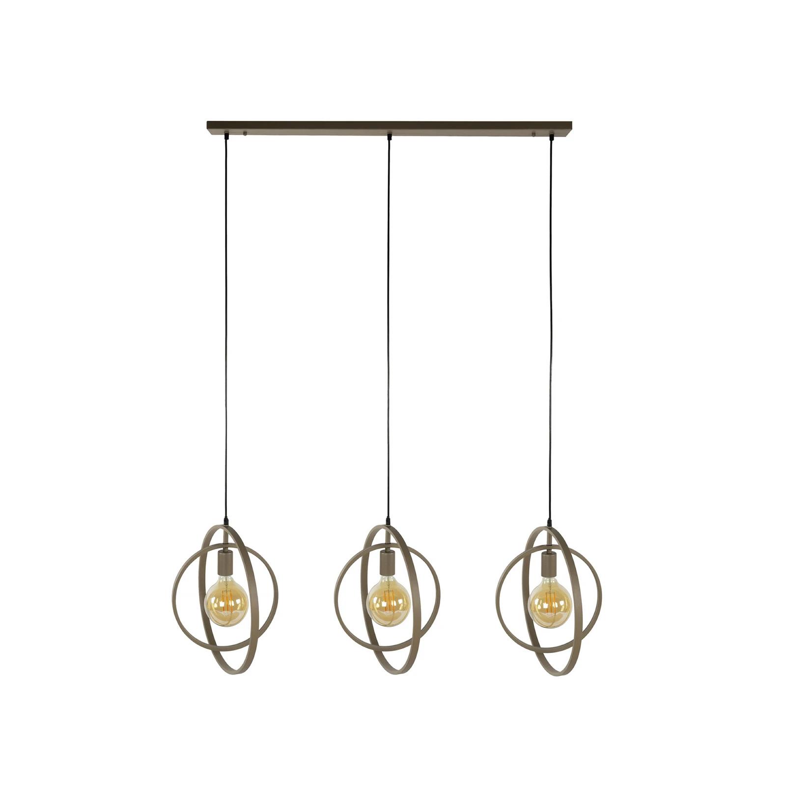 Suspension Turn Around, beige, à 3 lampes, 130 cm, E27