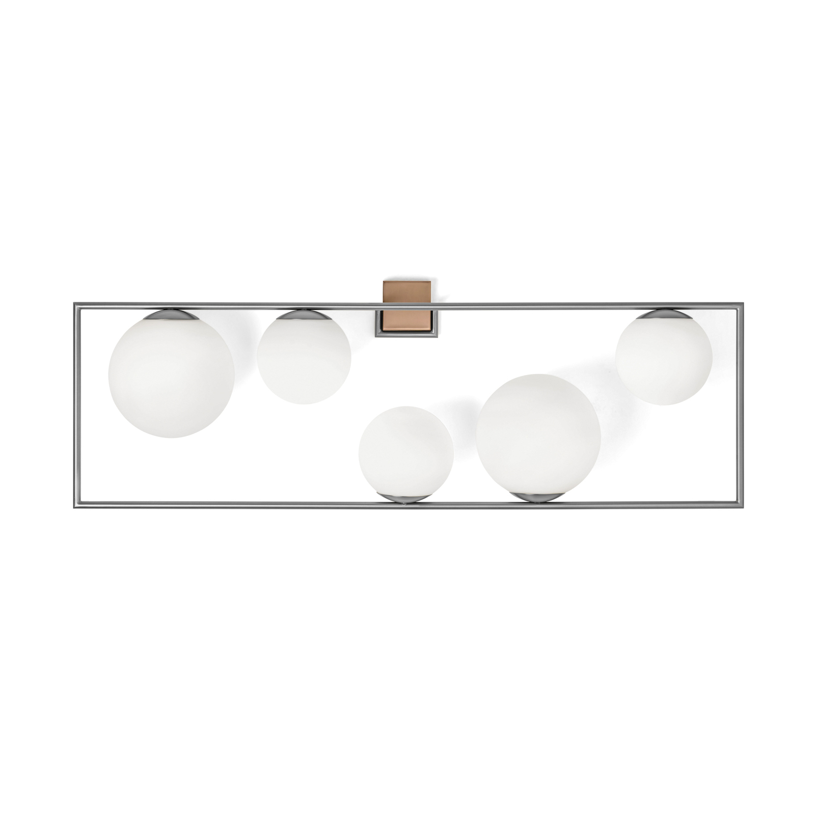 Buble wandlamp, staalkleurig, 5-lamps, glas