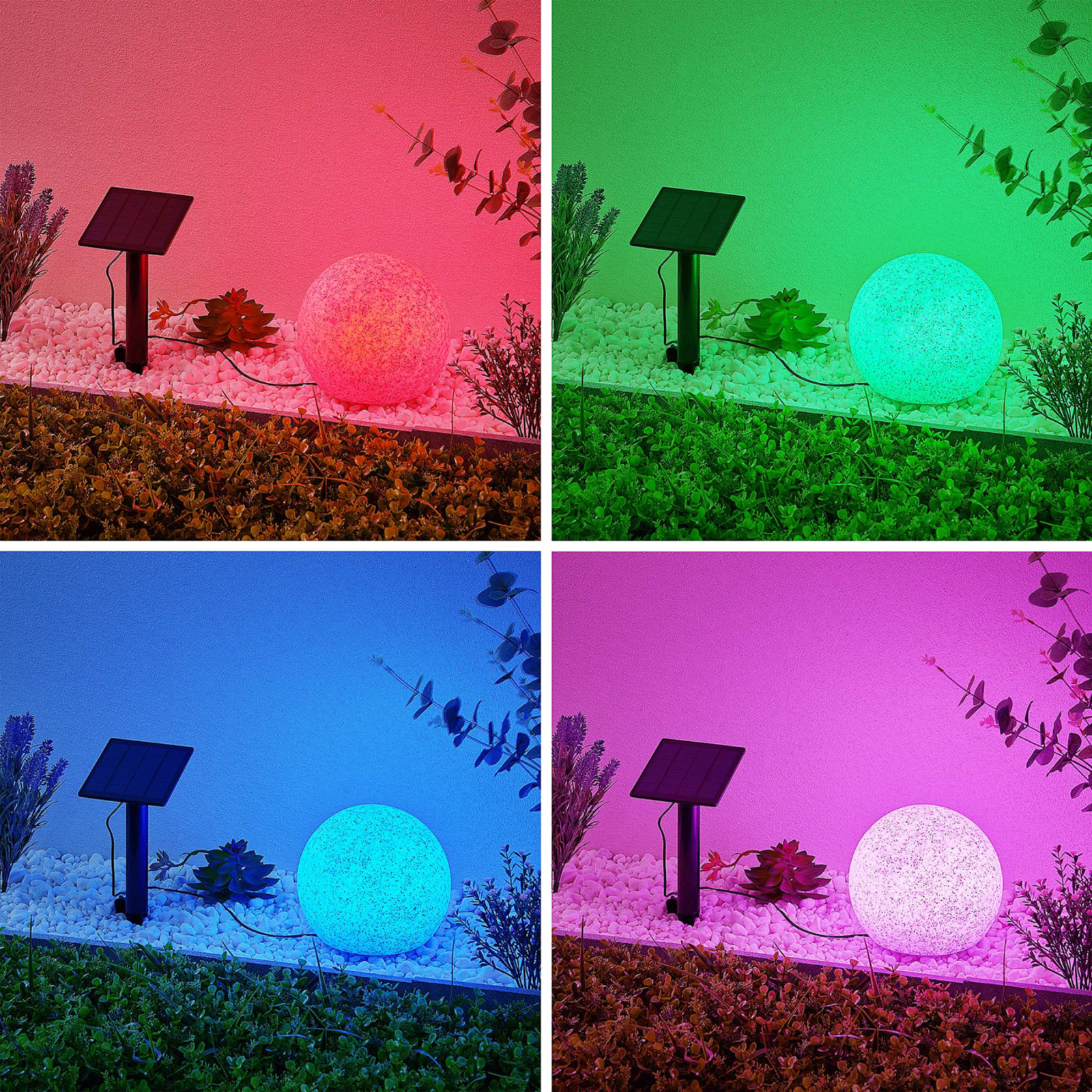 Lindby Hamela LED-dekolampe, solcelle, RGB, 20 cm