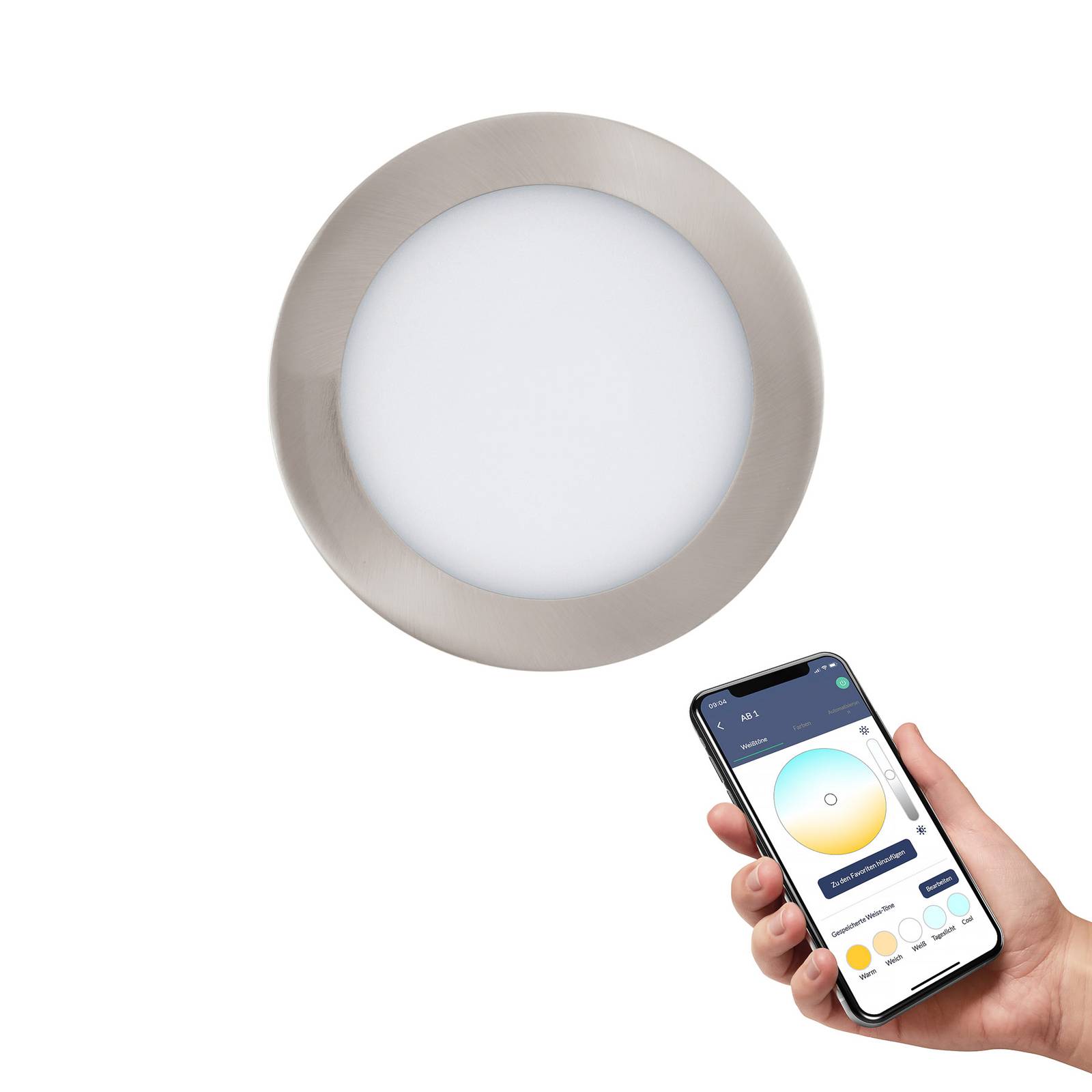 EGLO connect Fueva-C LED-Einbauspot CCT Ø16,5cm günstig online kaufen
