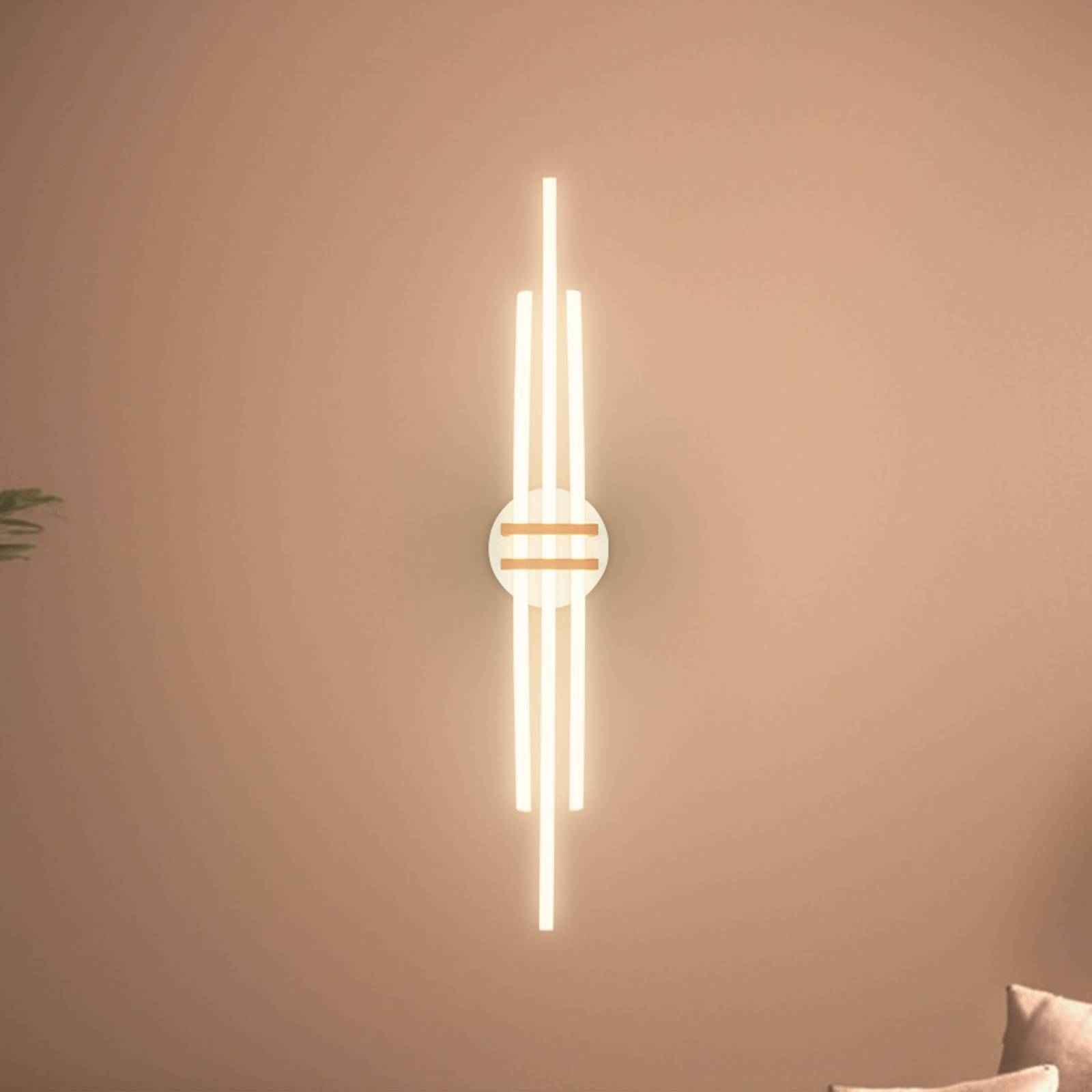 lampa sufitowa LED Tinka, jasnoszara/brązowa, długość 98 cm