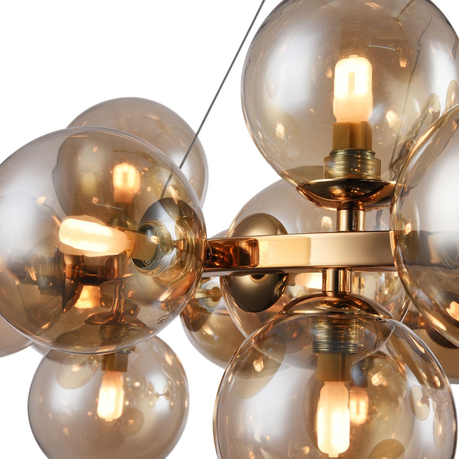 Dallas round pendant lamp, gold