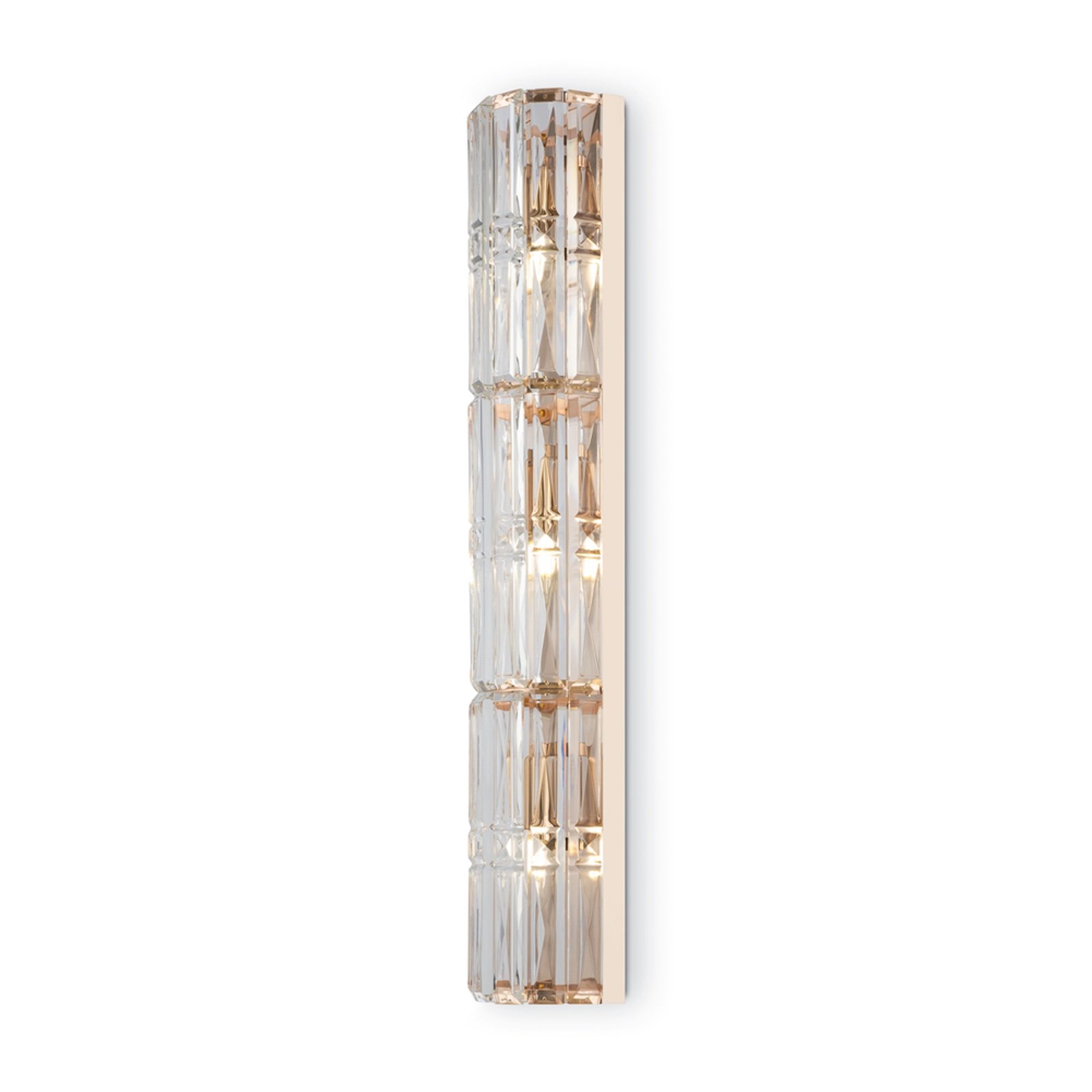 Maytoni wandlamp Facet, hoogte 75,2 cm, goudkleurig, glas