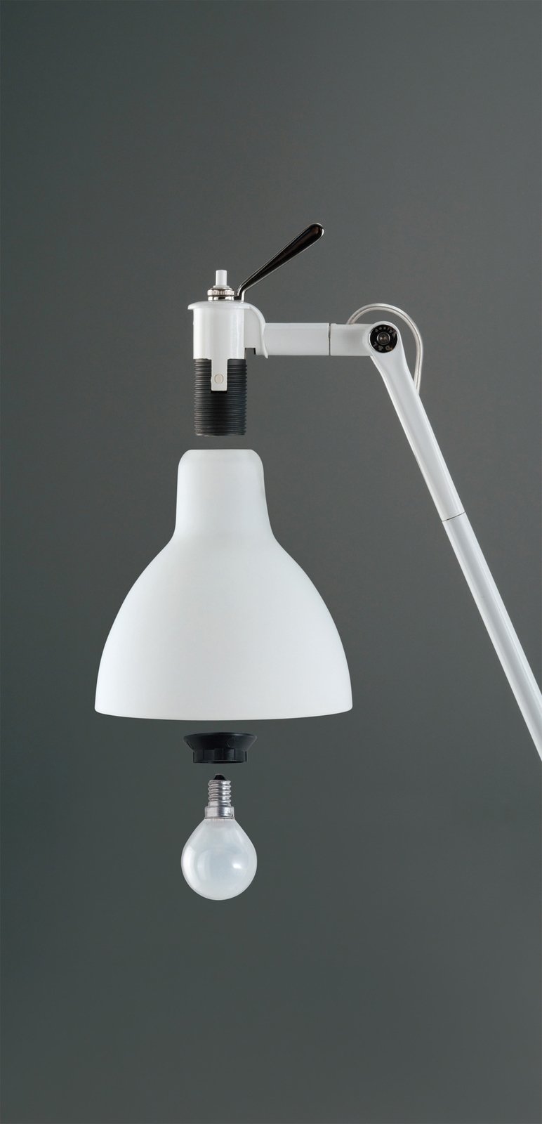 Luxy F1 Floor Lamp Aluminium with Matte White - Rotaliana