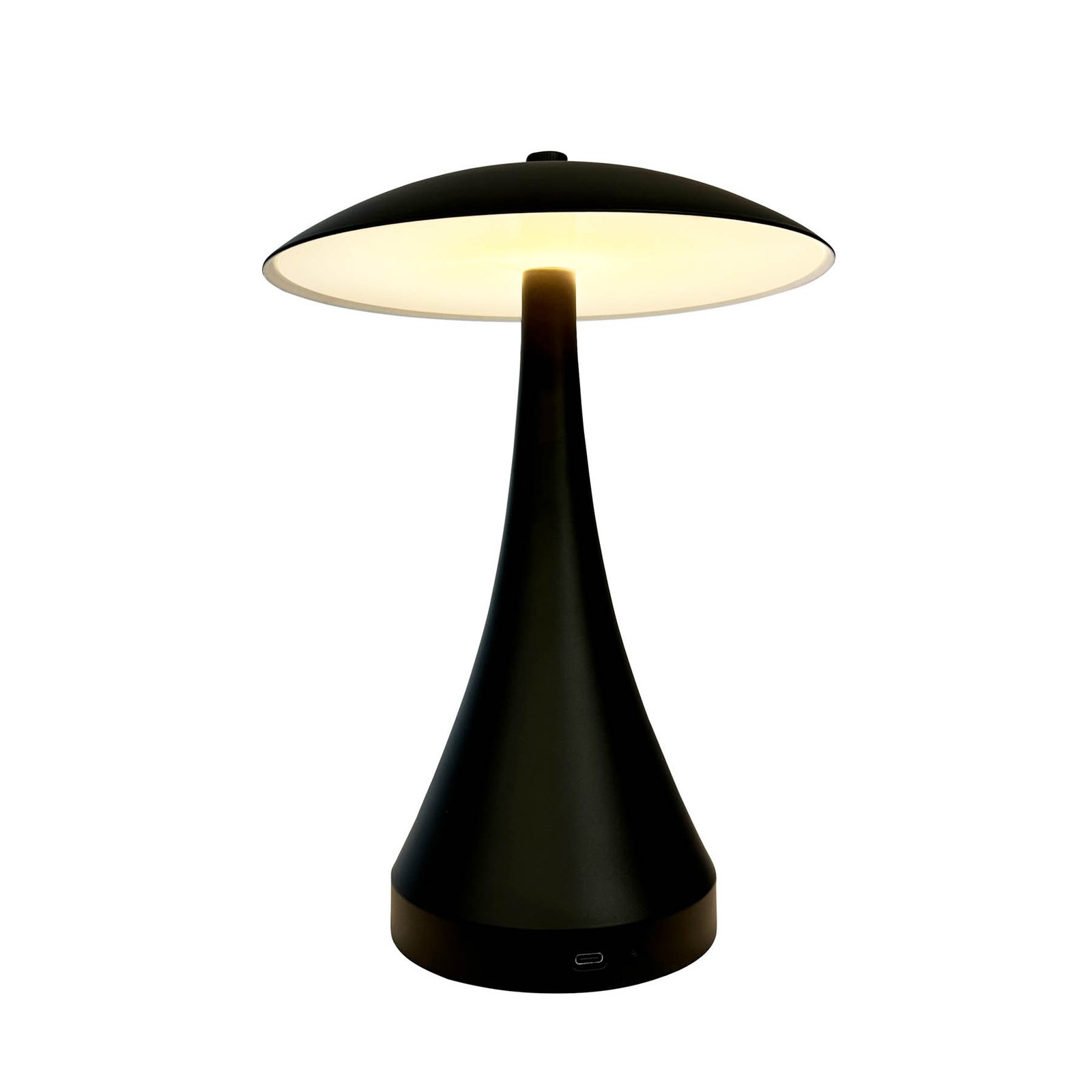 Lampă de masă reîncărcabilă cu LED Dyberg Larsen Vienna, negru, 28 cm