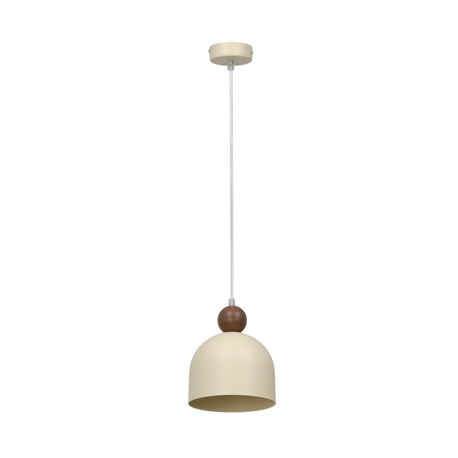 Candeeiro suspenso Timon, cinzento-acastanhado/bege, Ø 17 cm, metal
