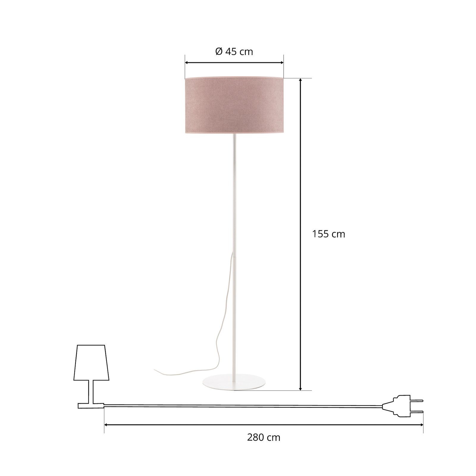 Pastell Roller floor lamp pink