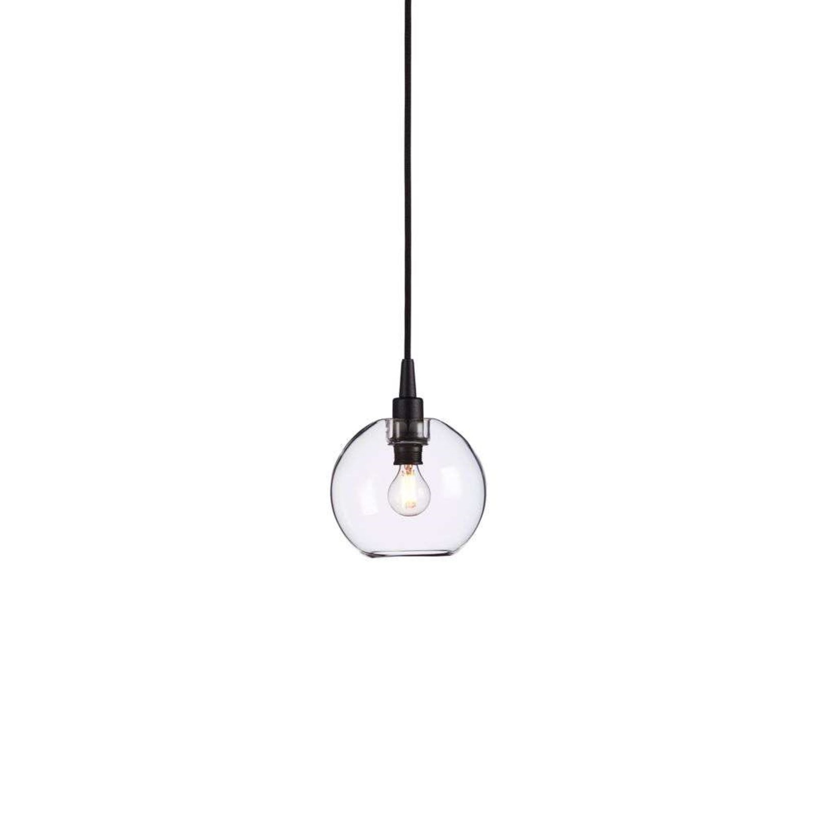 Gloria Závěsná Lampa Ø160 Black/Clear Glass - Belid