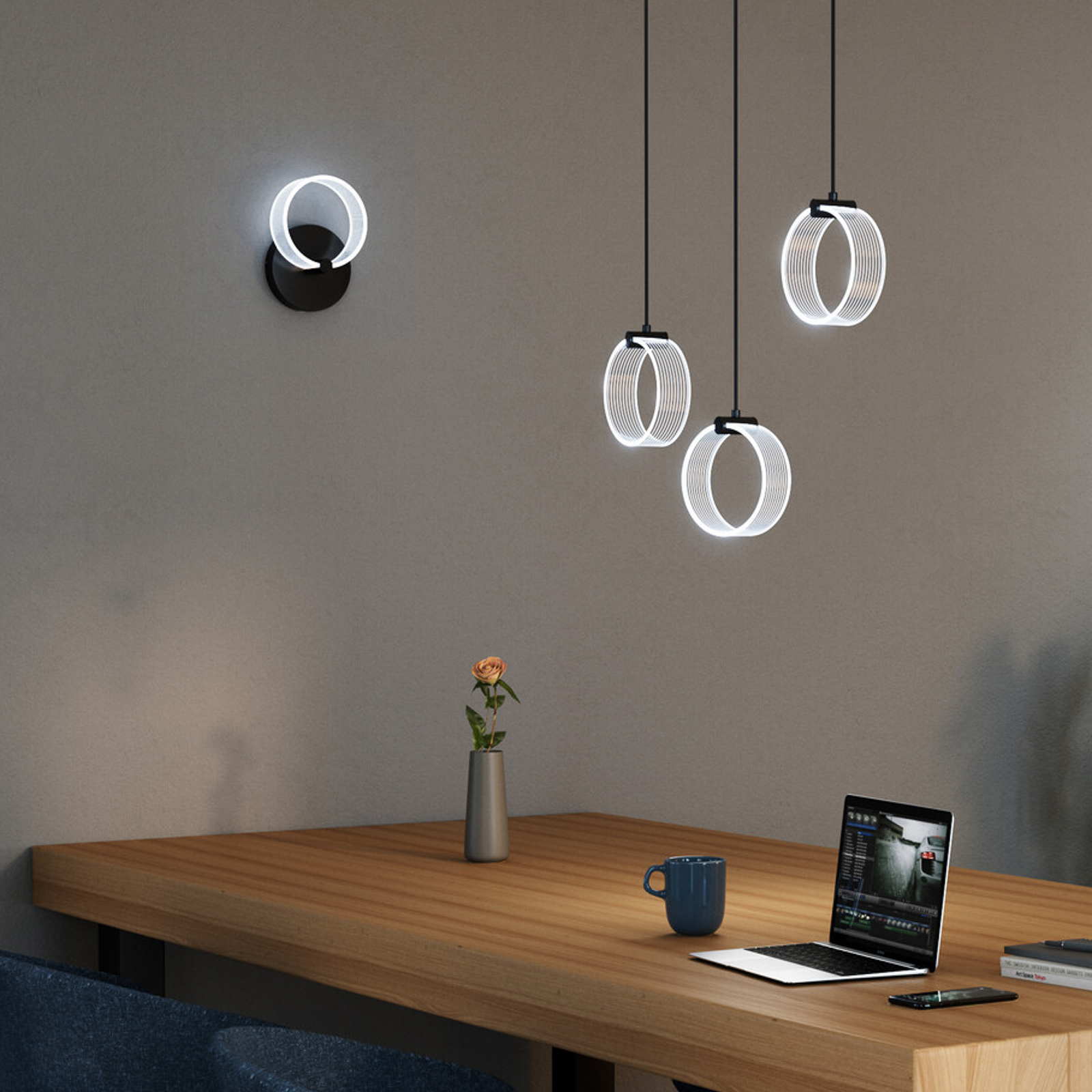 OSRAM LED-wandlamp Decor Circle, CCT, zwart