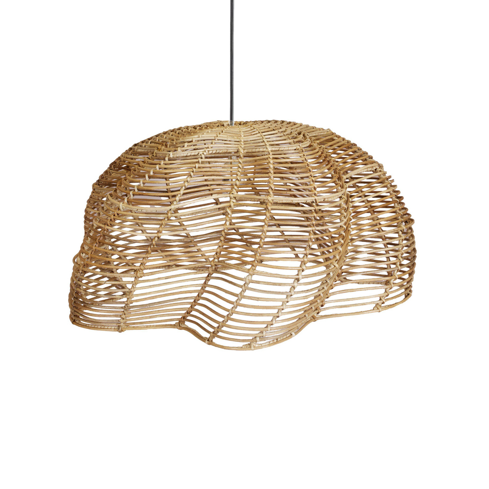 Suspension d'extérieur Mayla, rotin naturel, Ø 53 cm, fiche IP44