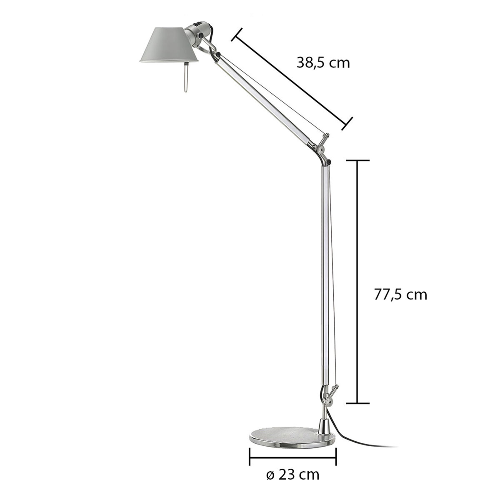 Artemide Tolomeo Lettura lampa stojąca, aluminium