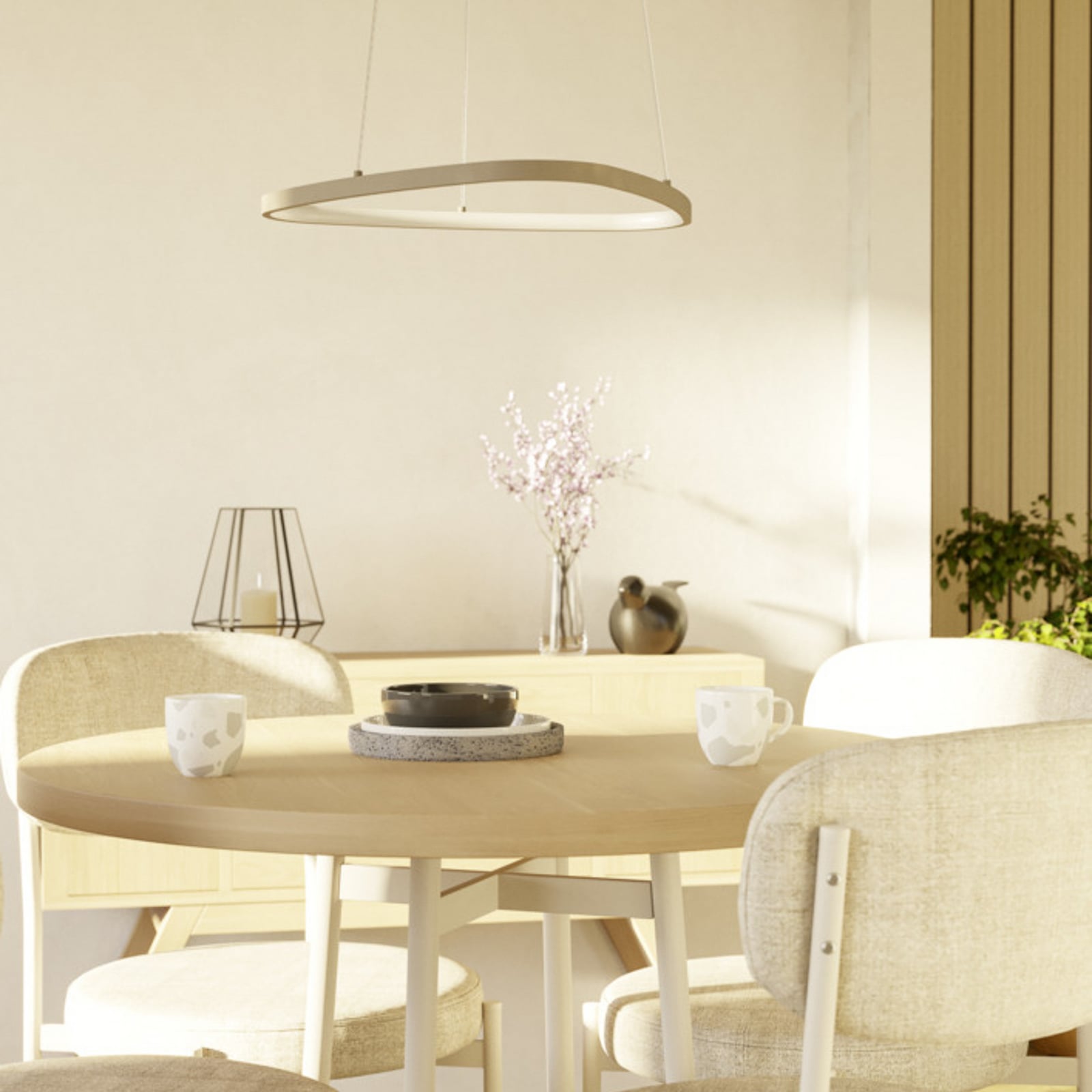 Suspension LED EGLO LEPORANO, beige, Ø 54 cm, CCT, métal Suspension LED EGLO LEPORANO, beige, Ø 54 cm, CCT, métal