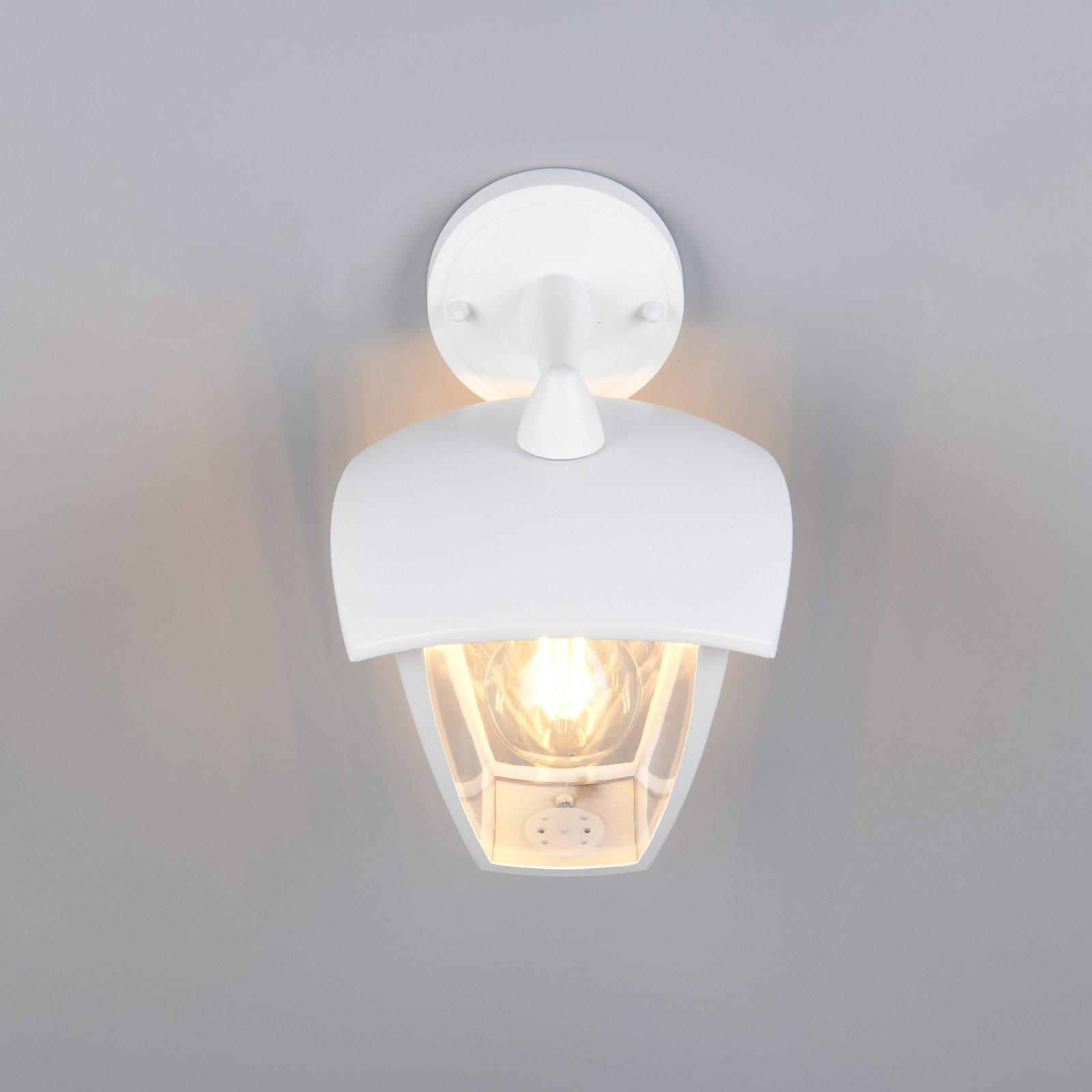 Candeeiro de parede exterior VENTA, branca, casquilho inferior, altura 24 cm Candeeiro de parede exterior VENTA, branca, casquilho inferior, altura 24 cm