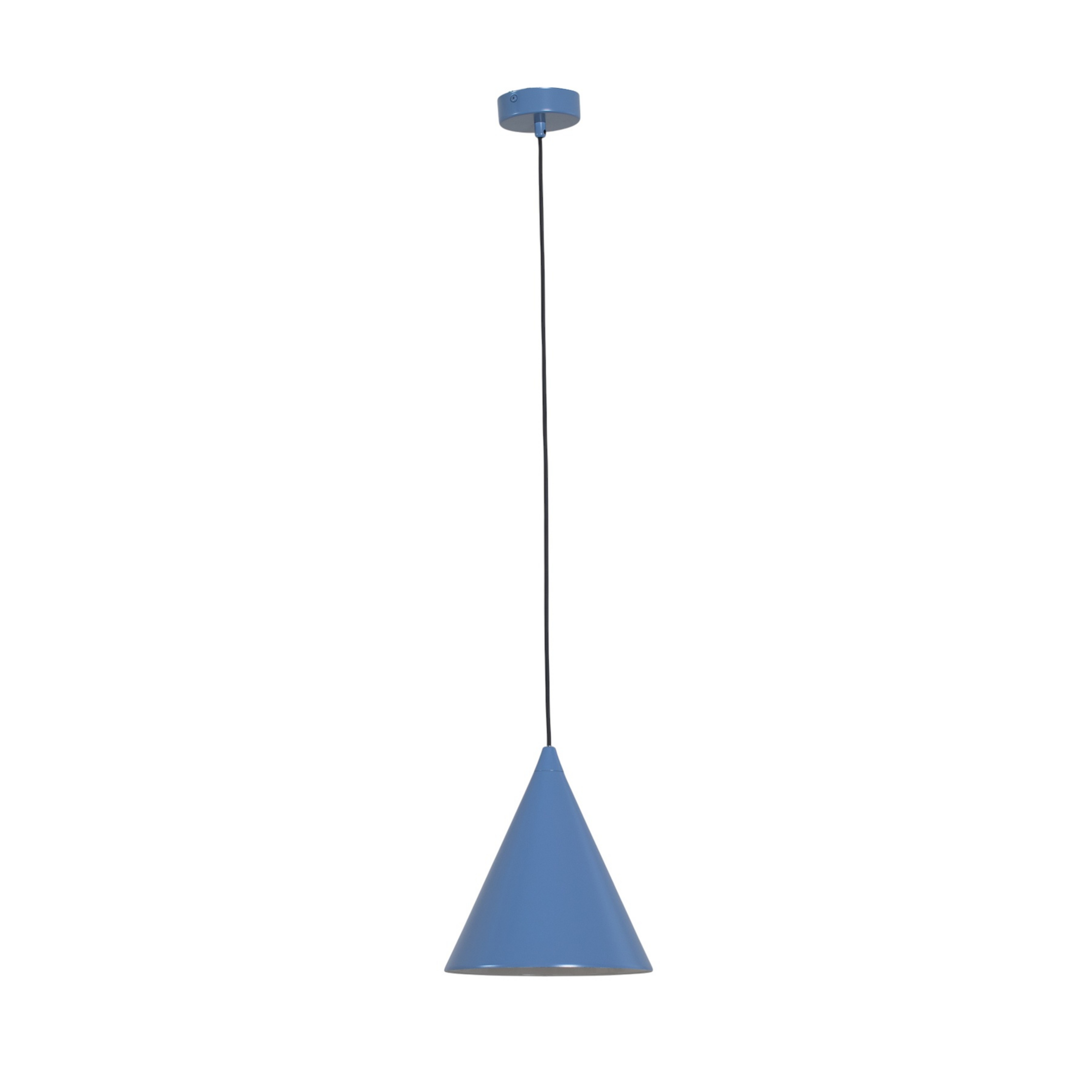 Form hanging light, blue metal, Ø 24 cm, cone-shaped - ALDEX