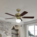 Cadiz ceiling fan, E27, pull switch, antique brass