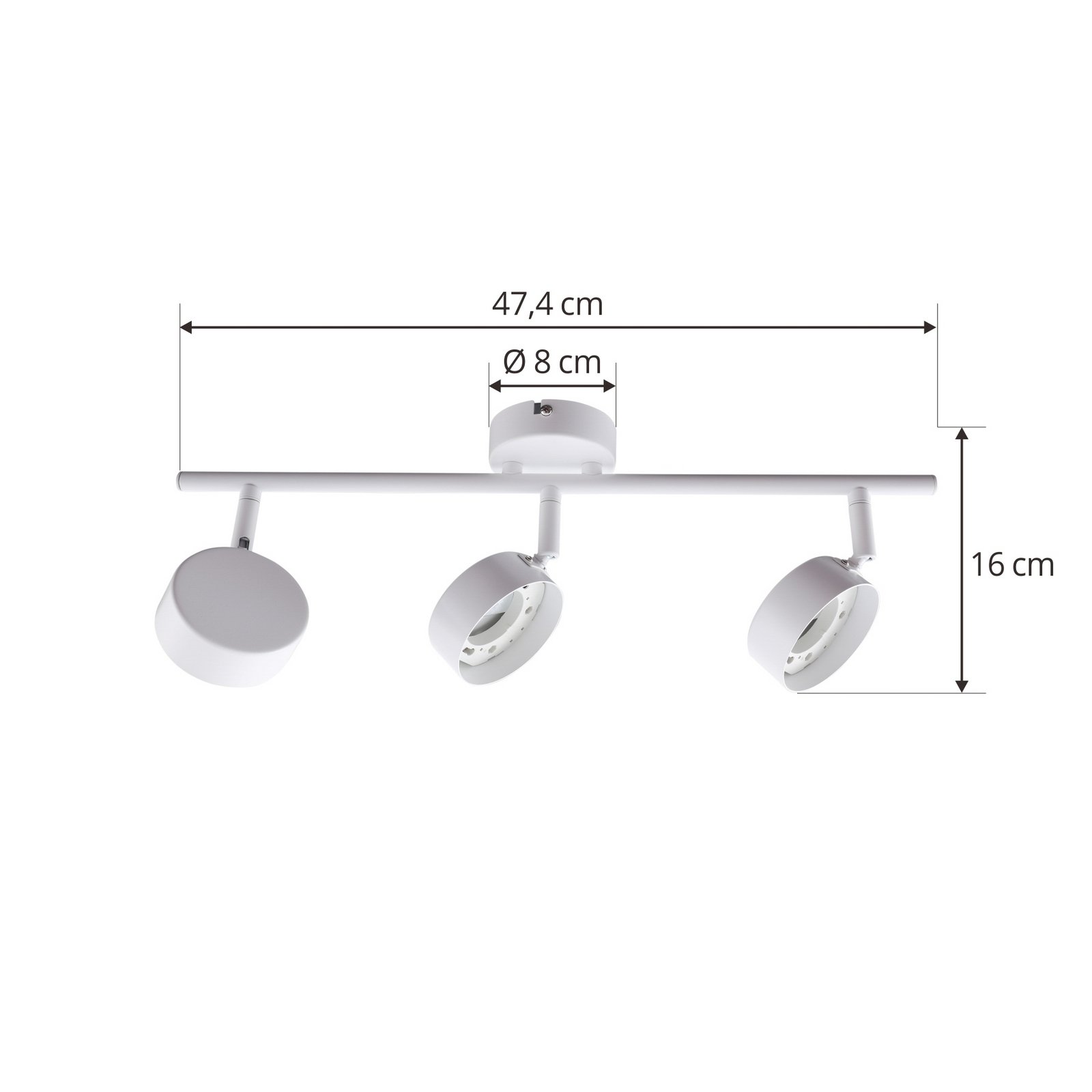 Lindby taklampa Jyla, 3 lampor, matt vit