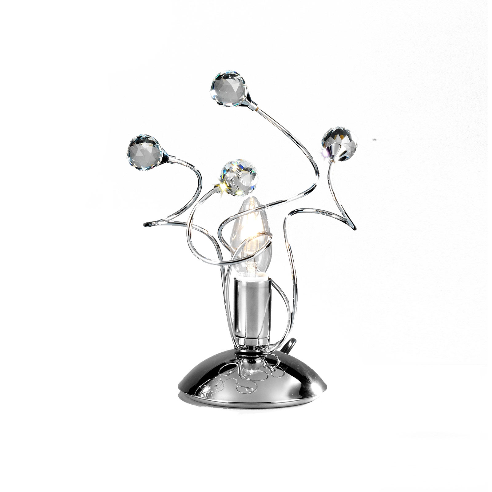 Trilly bordlampe. krom og krystaller, høyde 27 cm