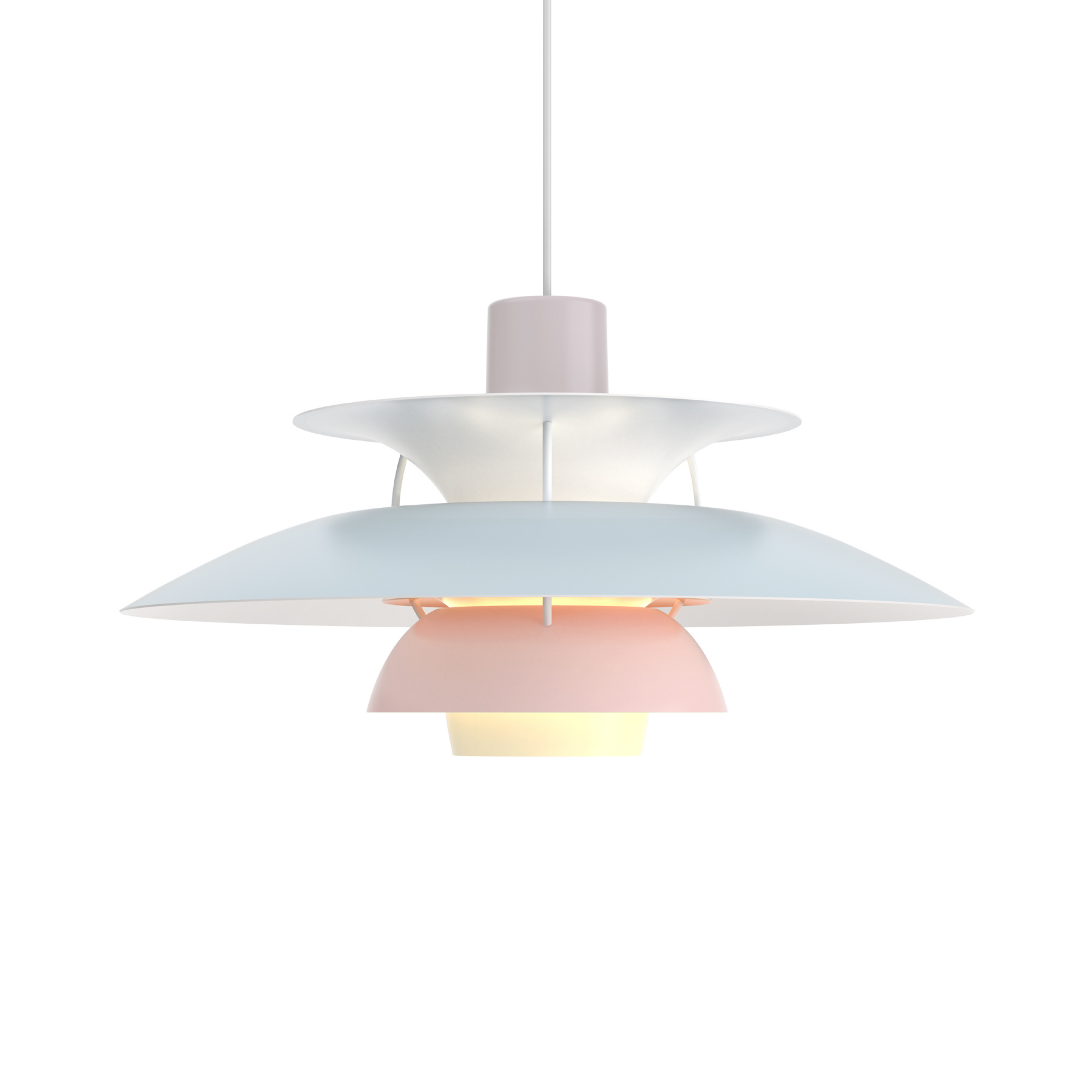 PH 5 500 Pendant Light, Pastels Oyster/Blue/Rose - Louis Poulsen