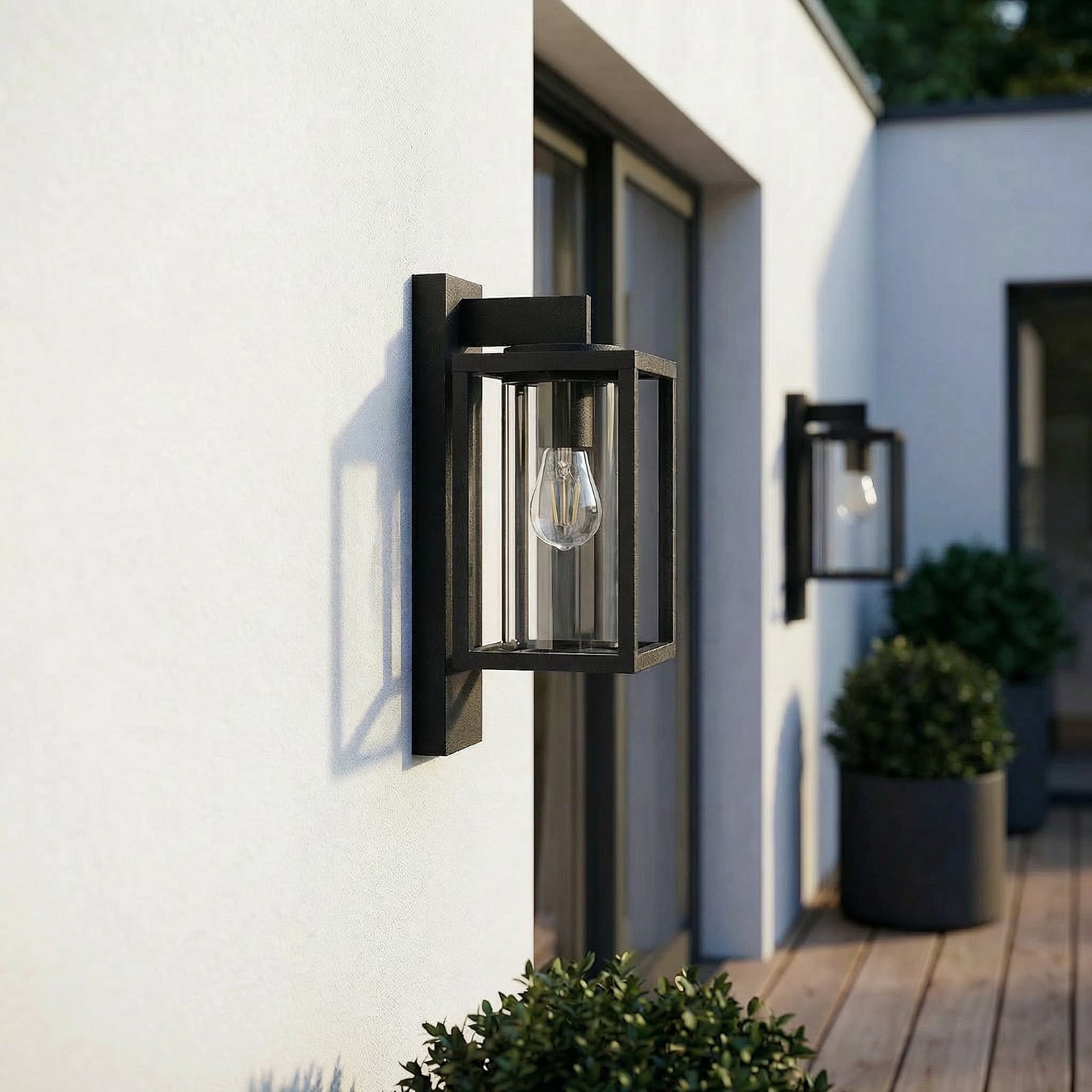 Lucande buitenwandlamp Ferda, set van 2, antraciet, IP44
