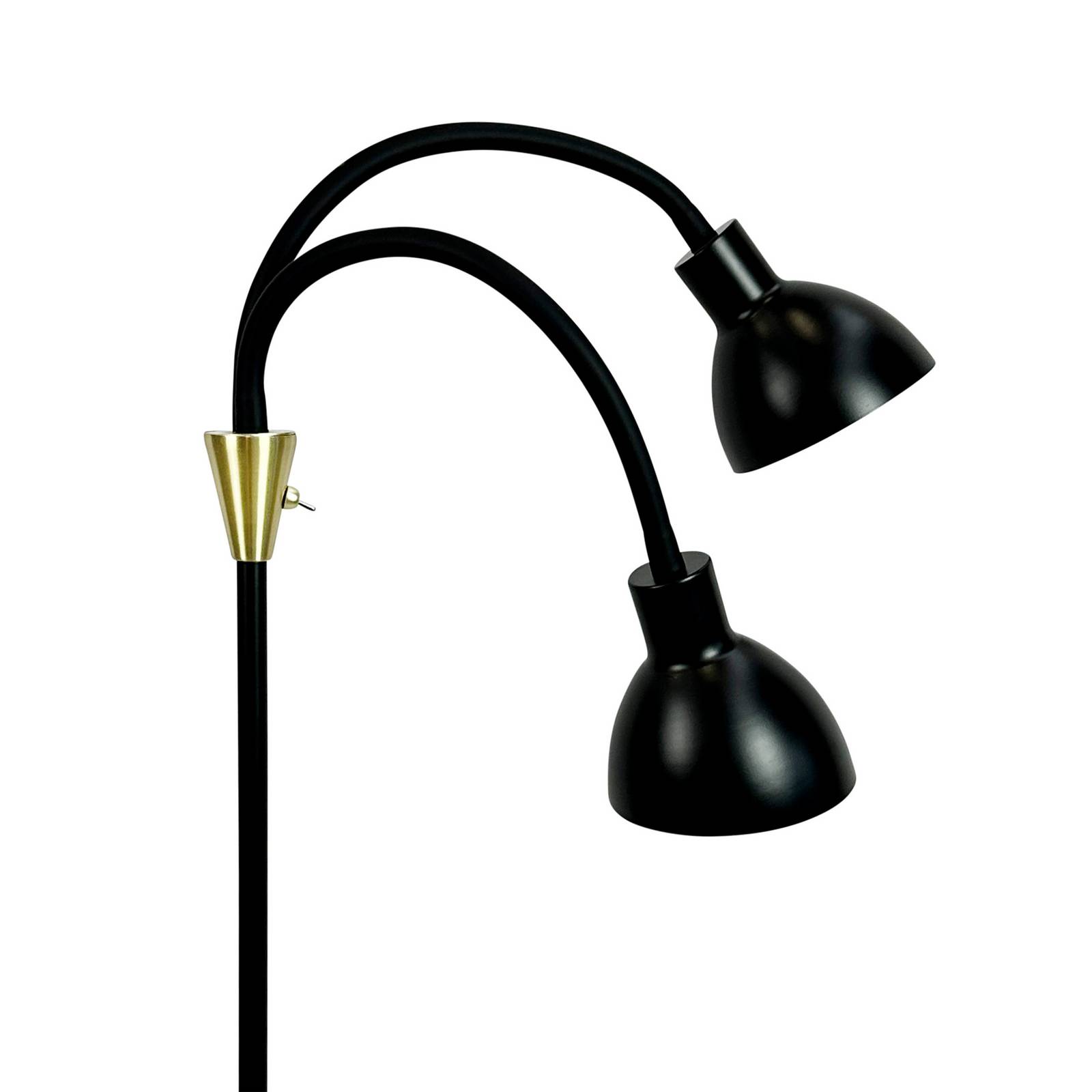 Dyberg Larsen Stehlampe Lilje, schwarz, Höhe 135 cm, 2-flg. günstig online kaufen