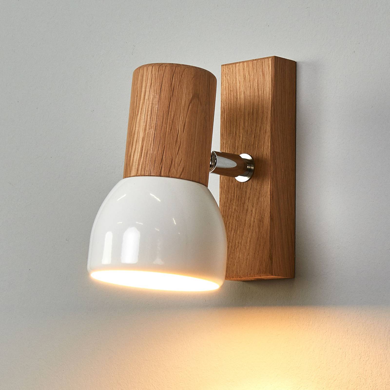 E-shop Svenda – nástenné bodové svetlo, naolejovaný dub