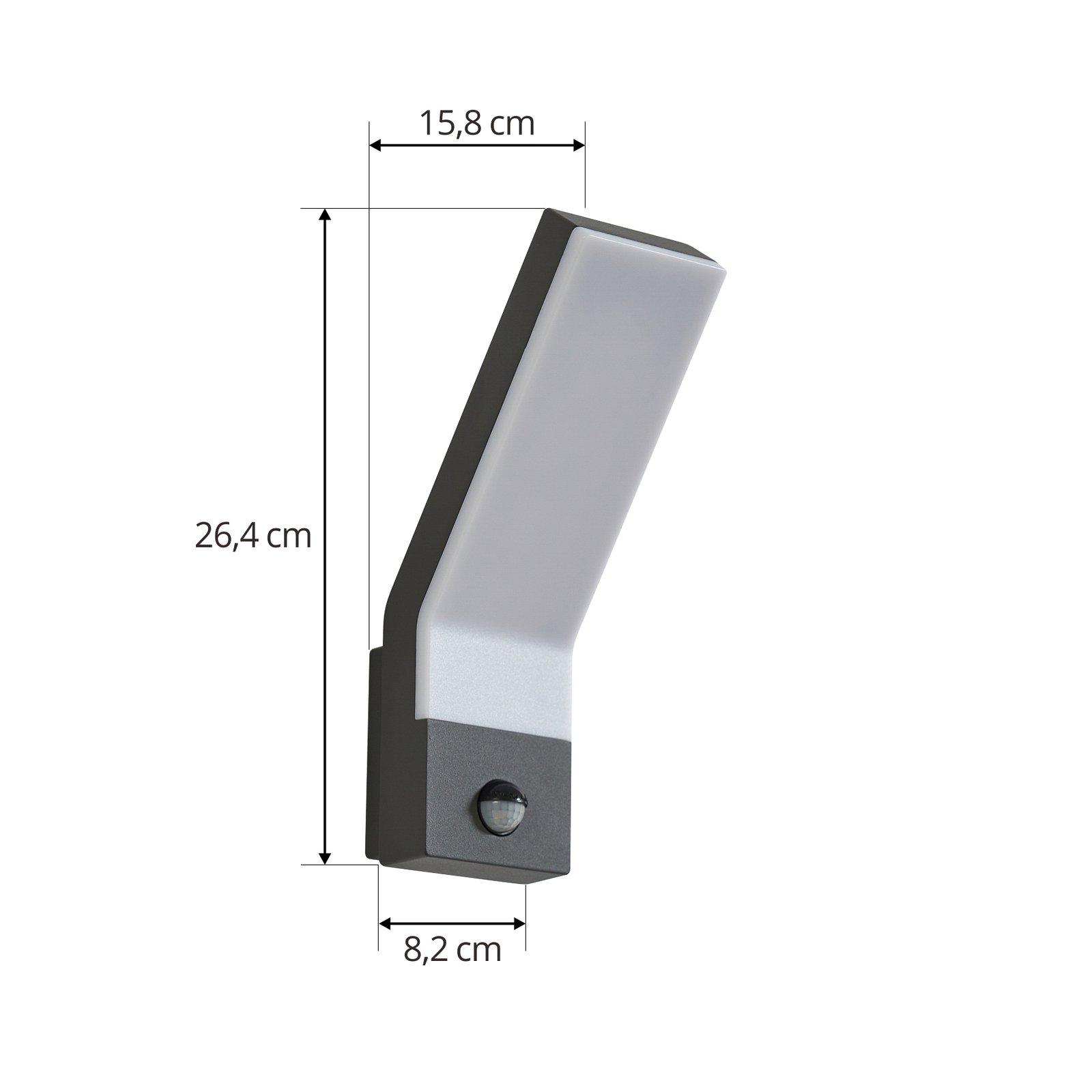 Korvik LED Buiten Wandlamp w/Sensor Wit/Dark Grijs - Lindby
