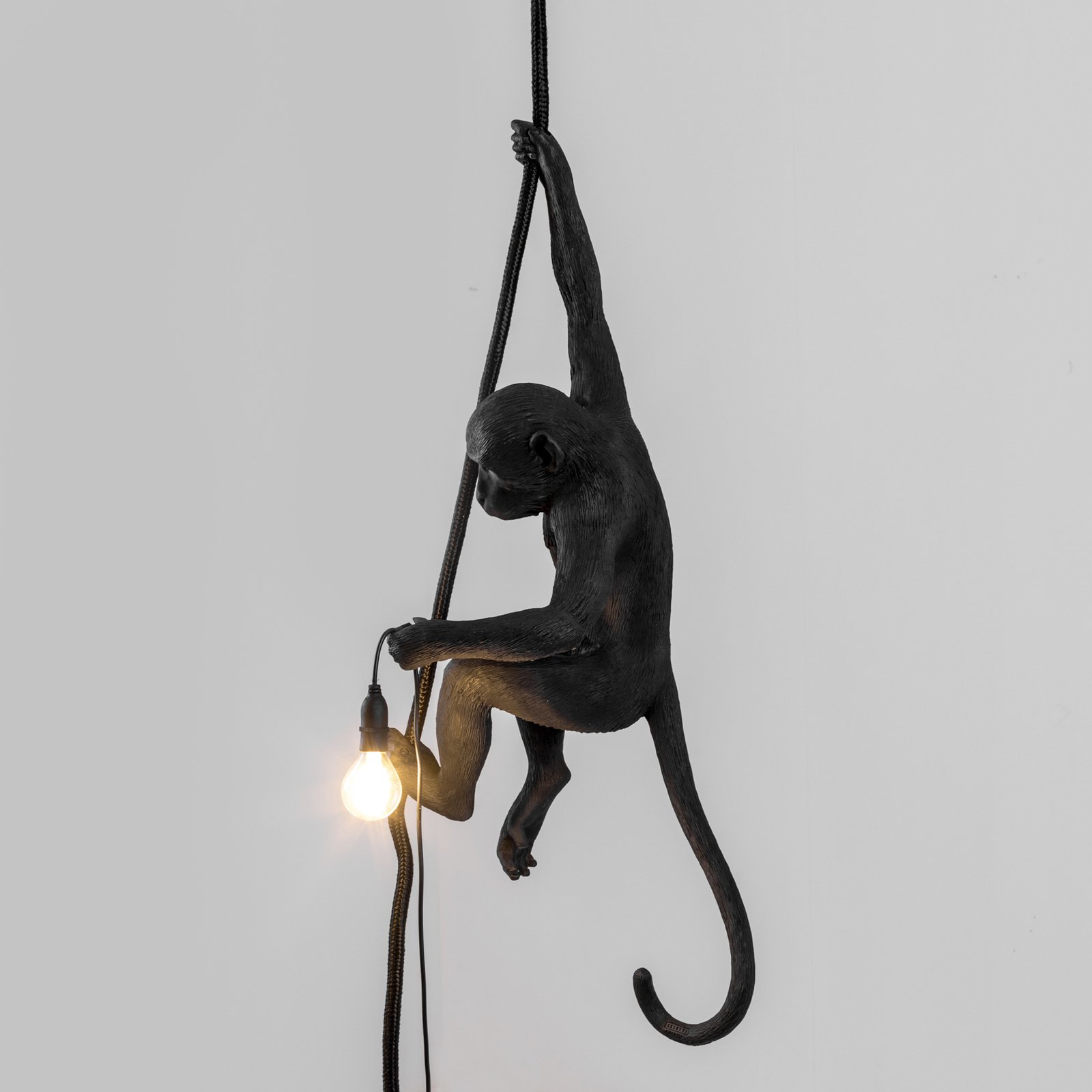 Monkey With Rope Outdoor Pendant Black - Seletti