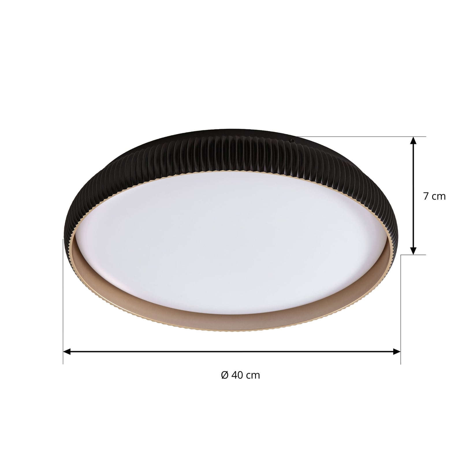 Lindby LED-Deckenlampe Jovian, schwarz, Ø 40cm, CCT, dimmbar Lindby LED-Deckenlampe Jovian, schwarz, Ø 40cm, CCT, dimmbar