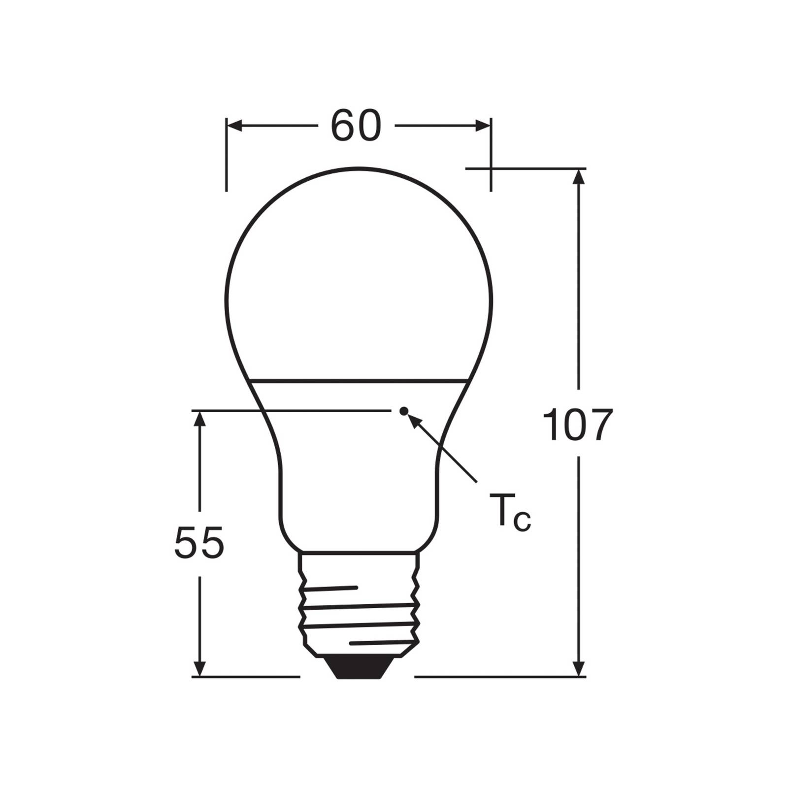 Ampoule à incandescence LED OSRAM opale E27 8W 827 pack de 6