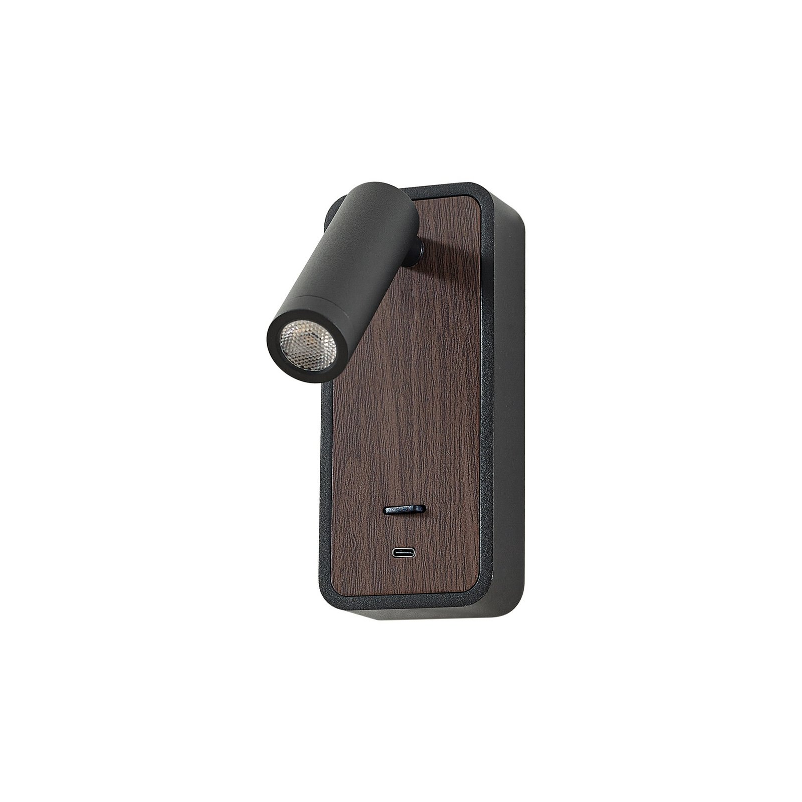 Lindby LED-Wandleuchte Tallis, schwarz, USB-C, beweglich