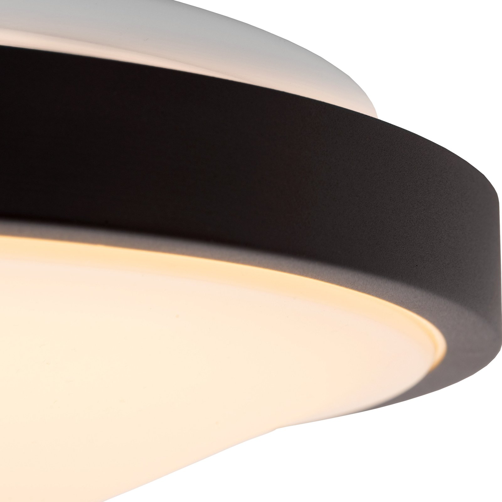 Dasher LED ceiling light, black, Ø 34.8 cm, 2700 K, IP44