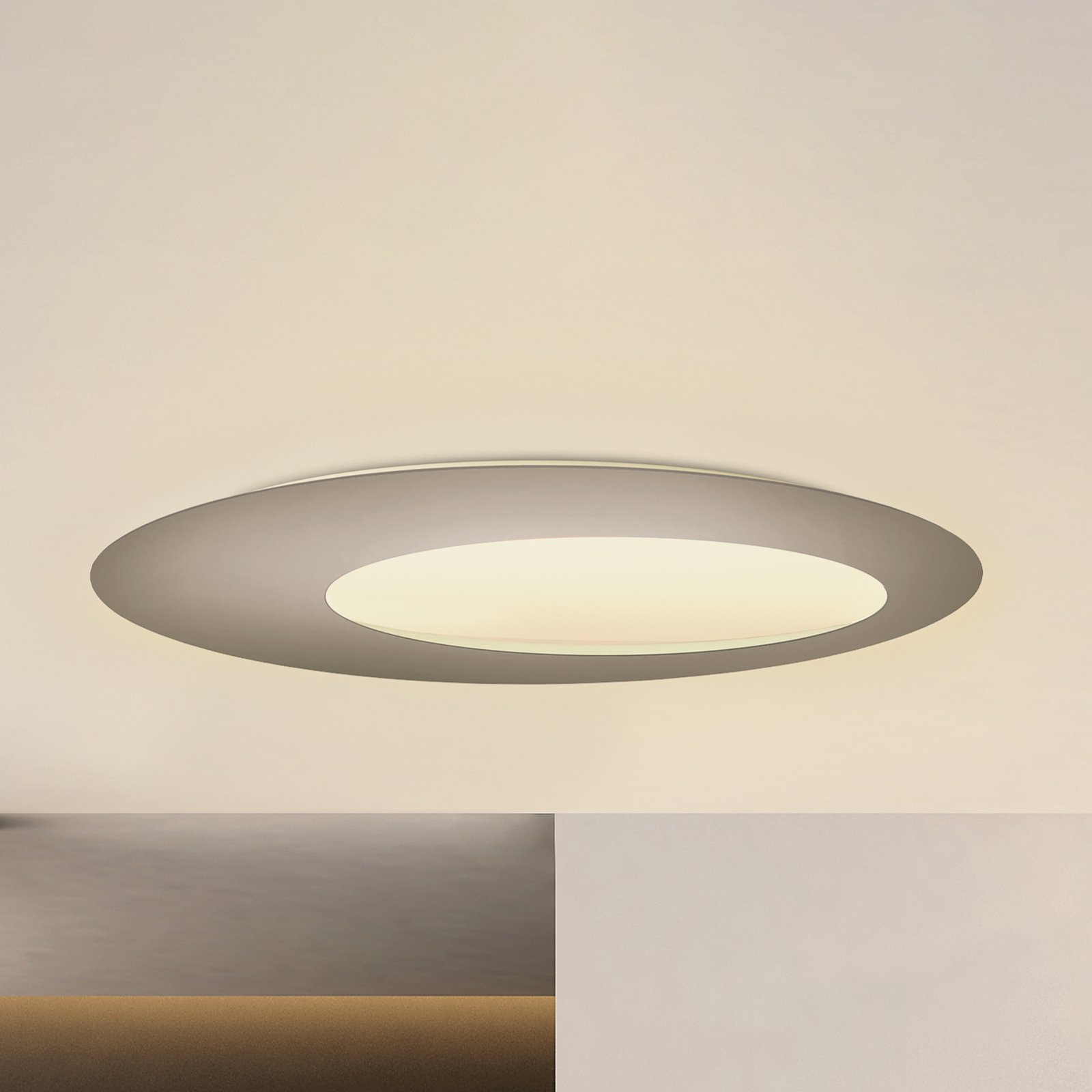 Escale Blade Open LED wall light taupe Ø 95 cm