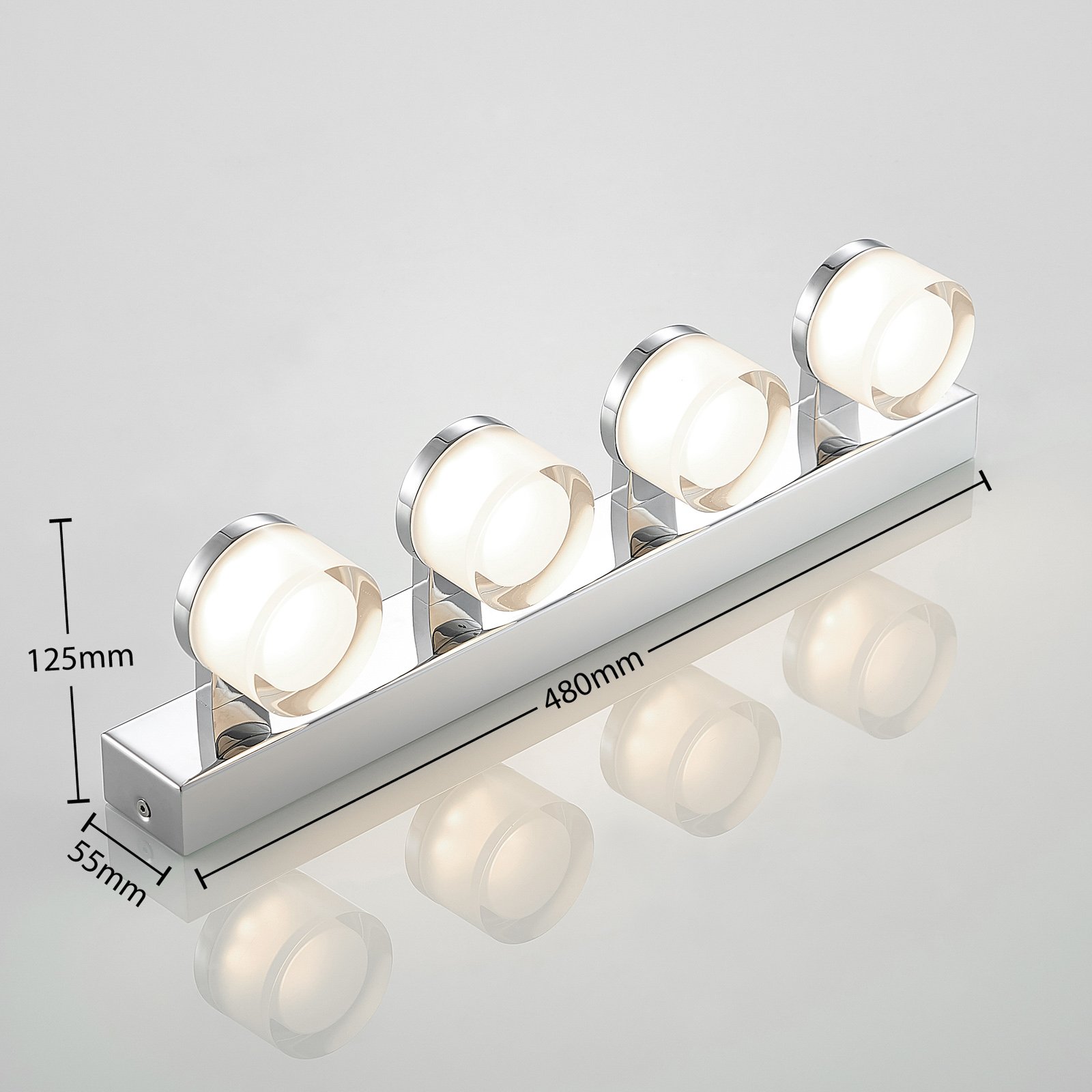 Arcchio Kejan applique LED, IP44, 4 lampes