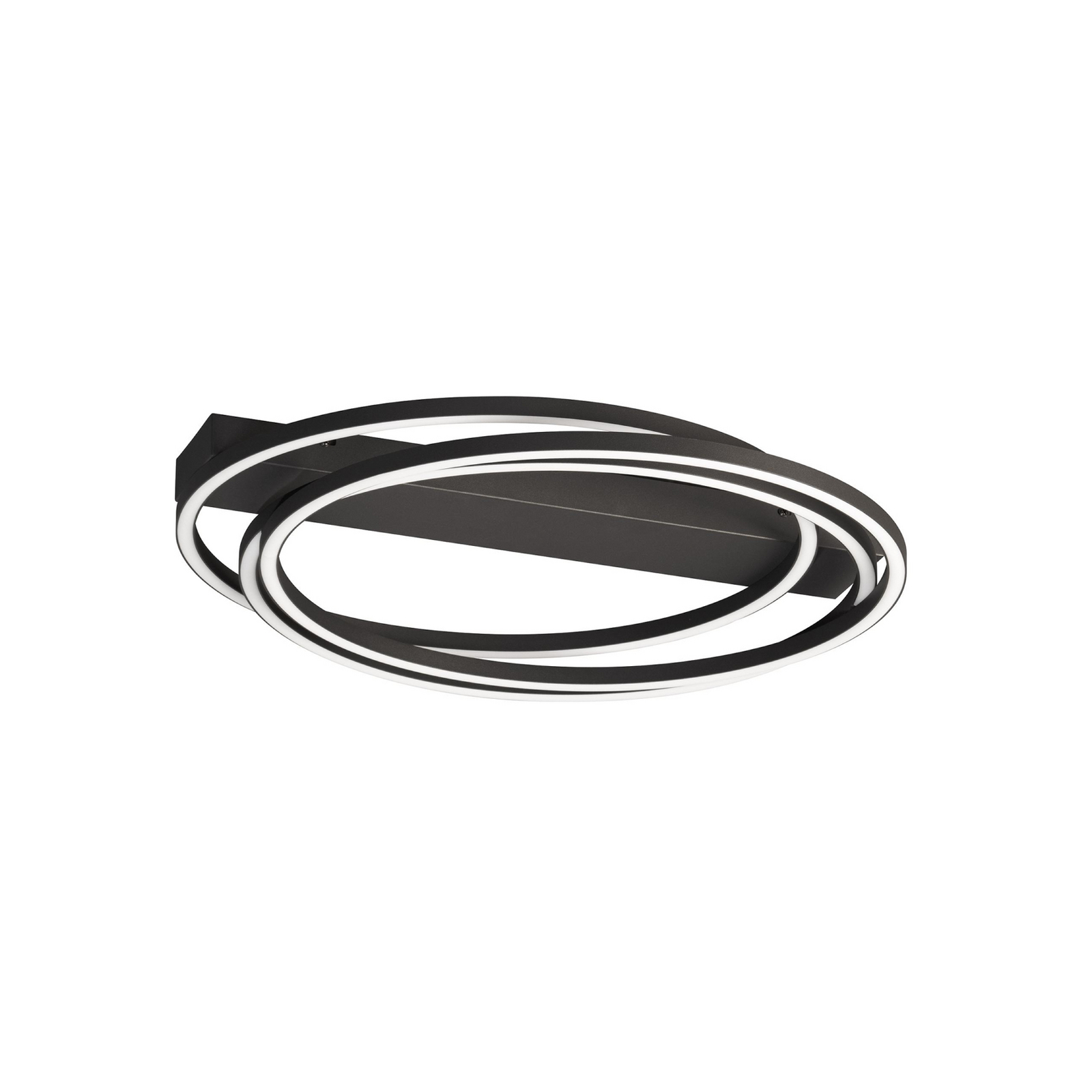 Plafonieră LED Kiku, Ø 56 cm, negru nisip, metal, CCT