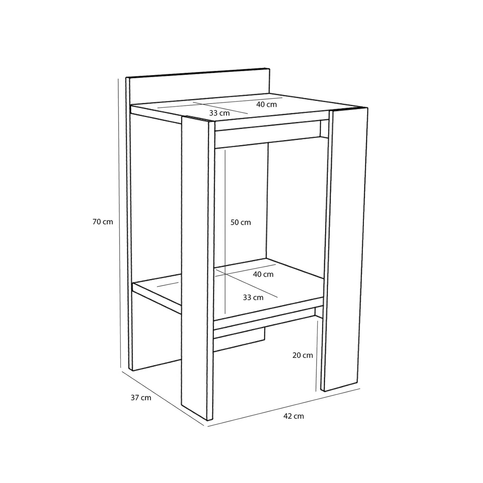 Comodino Merge in rovere chiaro, altezza 70 cm - Hübsch