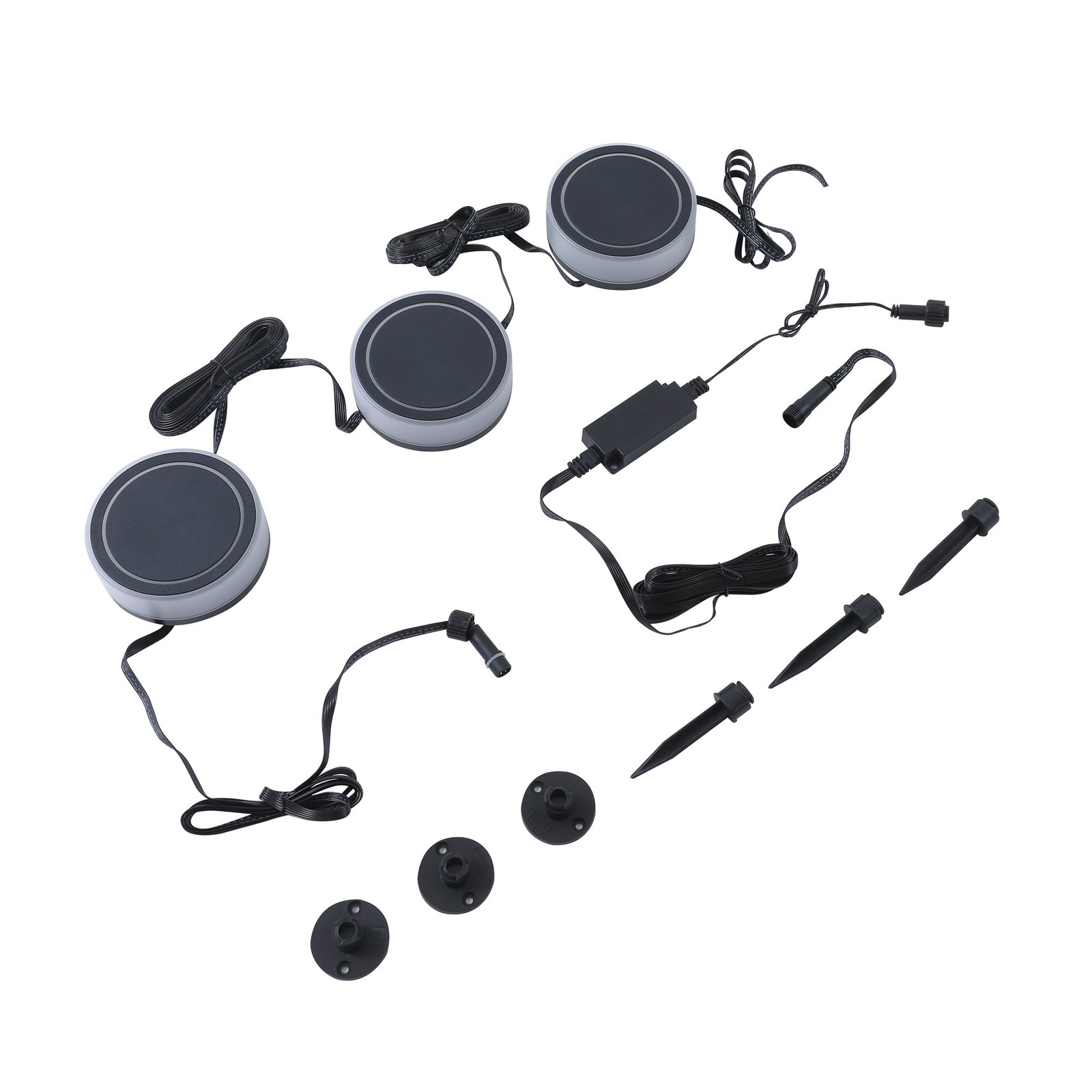 Kyren LED Smart Candeeiro de jardim 3 pcs. Preto/Opala - Lindby
