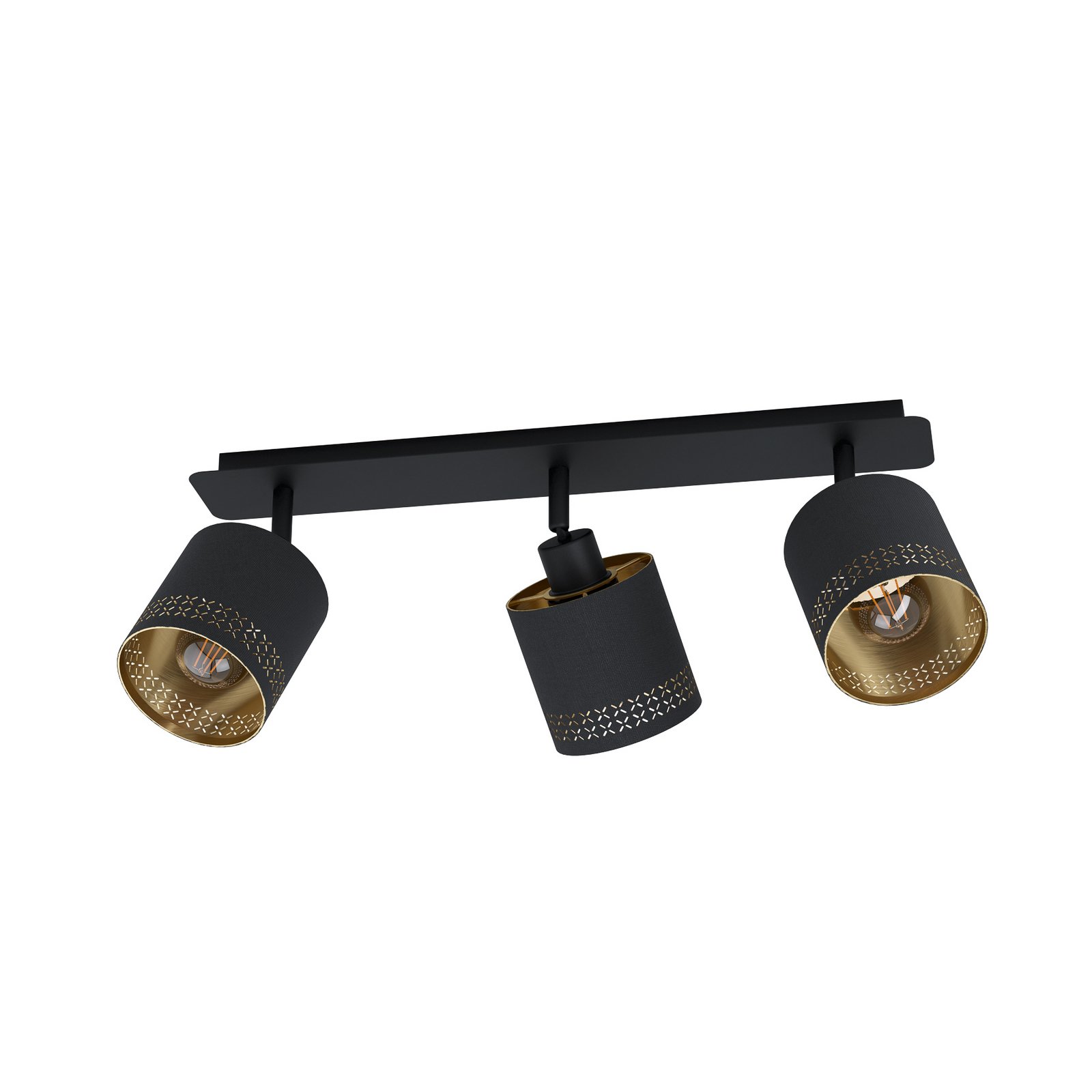 Таванно осветление Esteperra черно/златно с три лампи