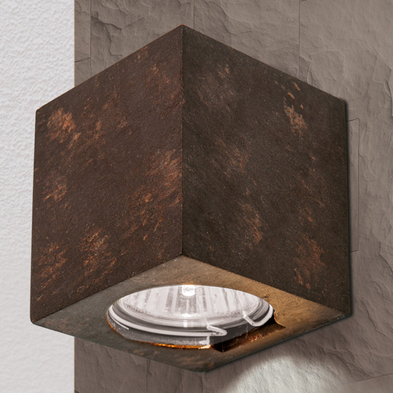 ORION Cube aplică ceramică înălțime 75cm brun-ruginiu - Hol - modern - maro rugină