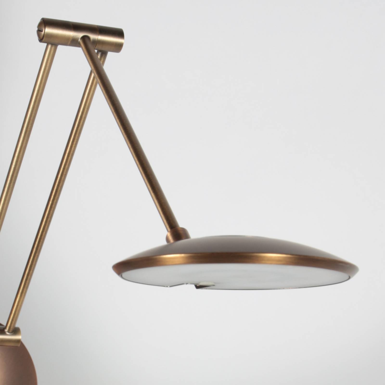 Kinkiet LED Zenith 2 z ramieniem, kolor brązowy, CCT, metal, wtyczka