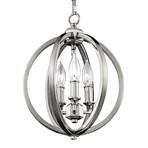 Effective hanging lamp Corinne in polished nickel