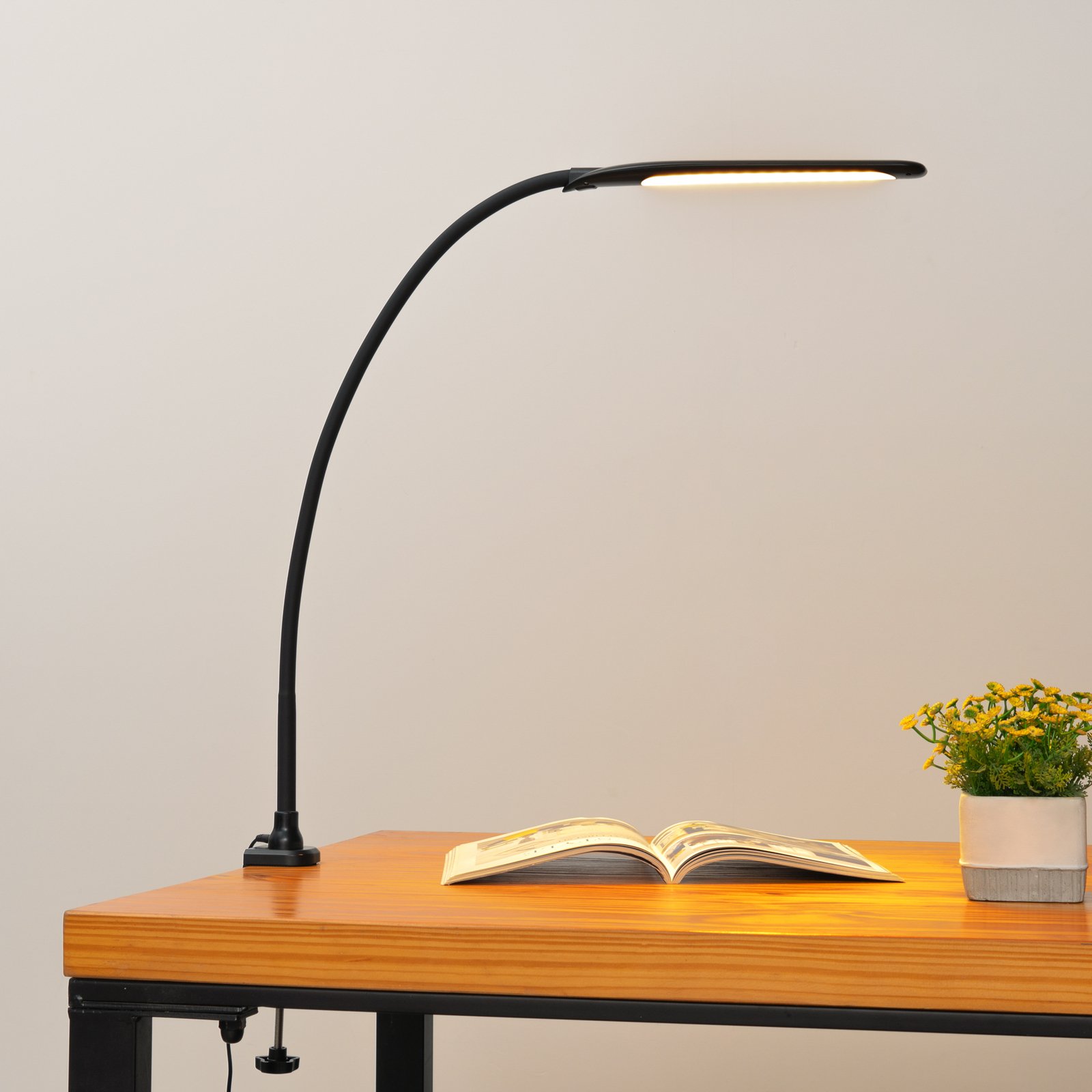 Nilay LED Lampe à Pince CCT Noir - Lindby