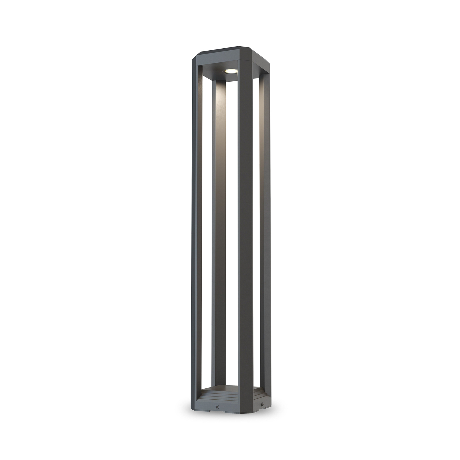 Maytoni LED path light Royal Mile, grey, height 80 cm, aluminium